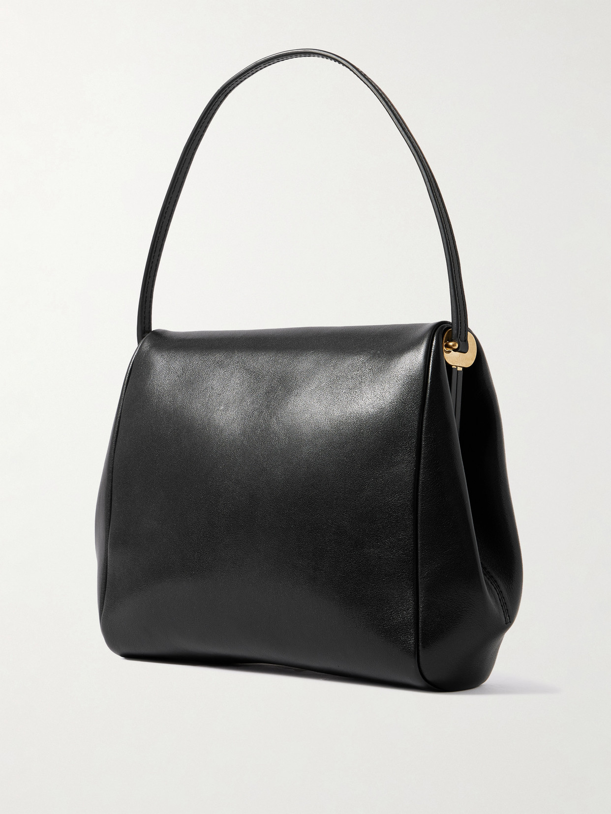 Calvin Klein Collection Tina Leather Shoulder Bag In Black