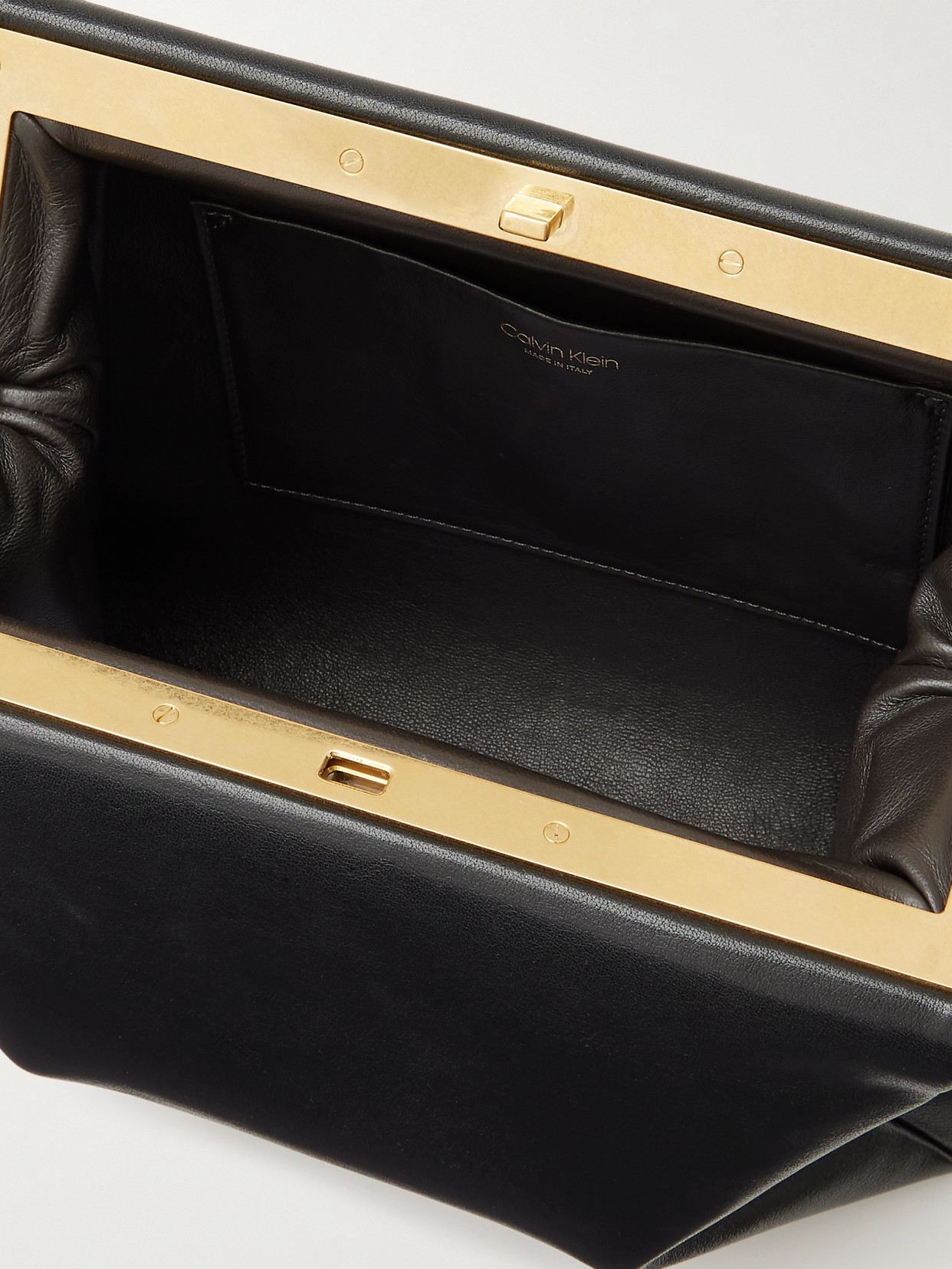 Calvin Klein Collection Tina Leather Shoulder Bag In Black