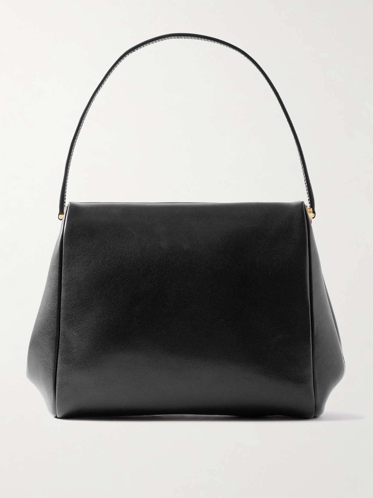 Calvin Klein Collection Tina Leather Shoulder Bag In Black