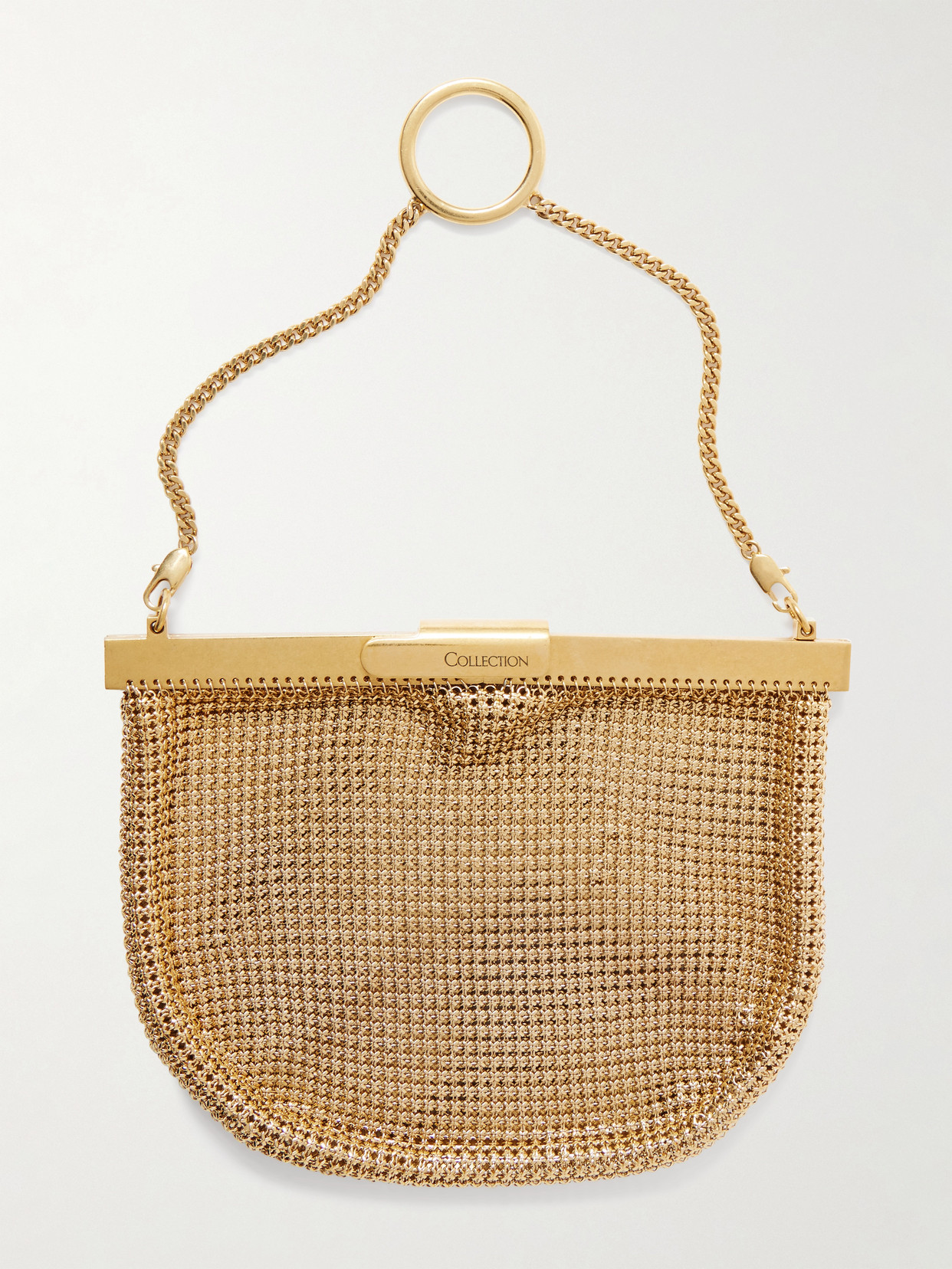 Calvin Klein Collection 54 Chainmail Clutch In Gold