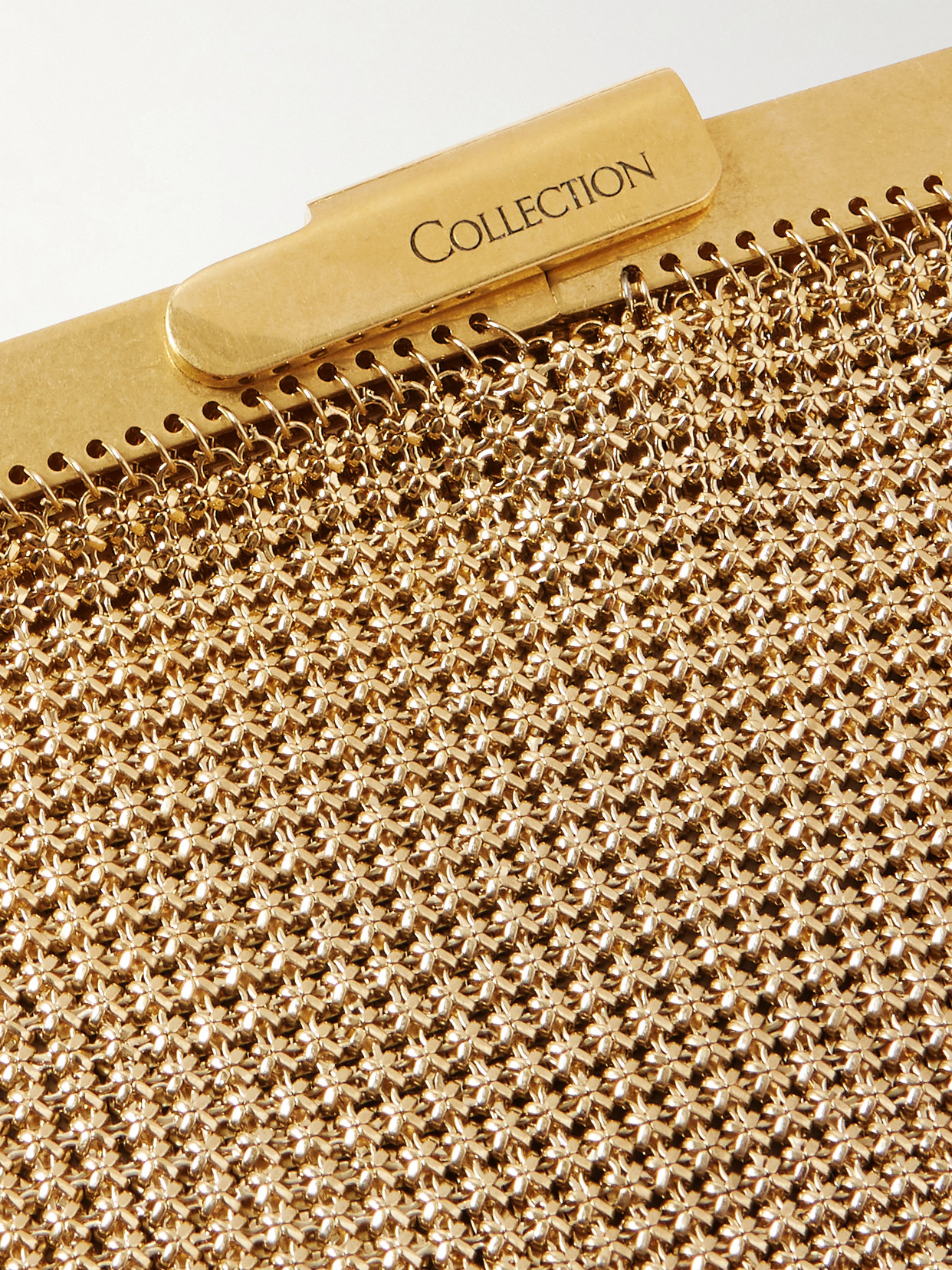 Calvin Klein Collection 54 Chainmail Clutch In Gold