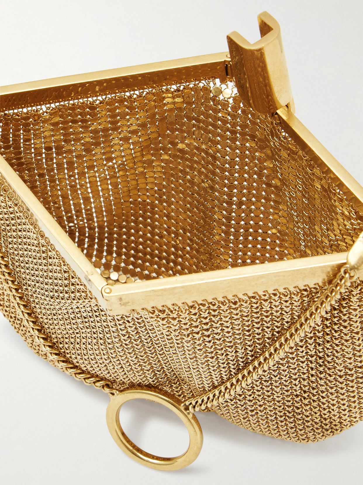 Calvin Klein Collection 54 Chainmail Clutch In Gold
