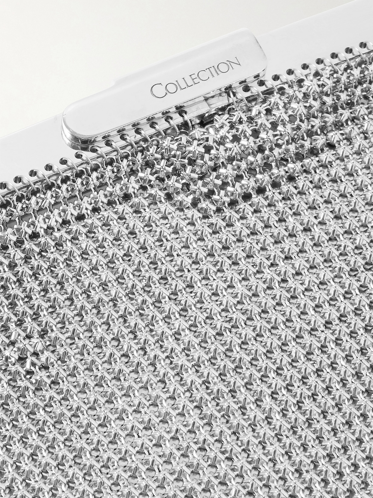 Calvin Klein Collection 54 Chainmail Shoulder Bag In Silver