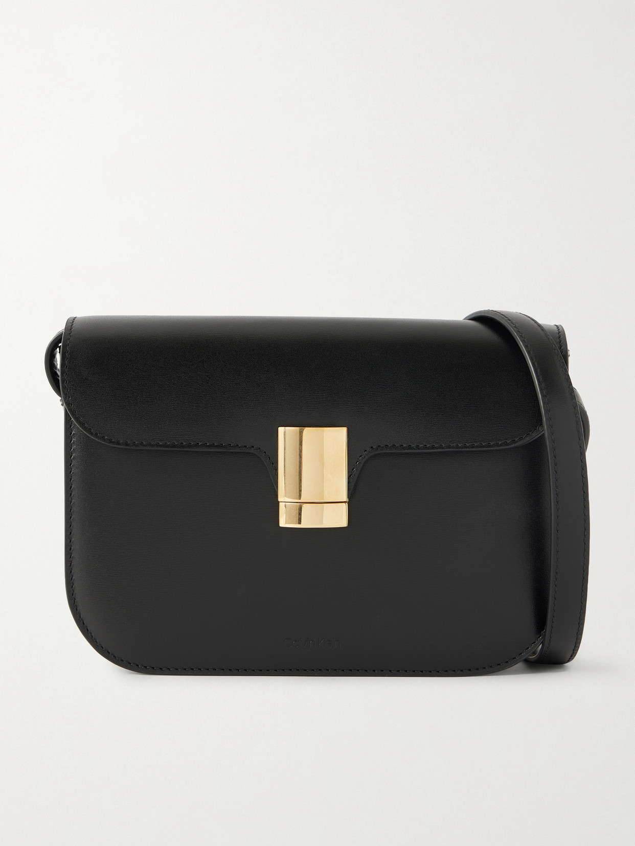 Calvin Klein Collection Tilla Small Leather Shoulder Bag In Black