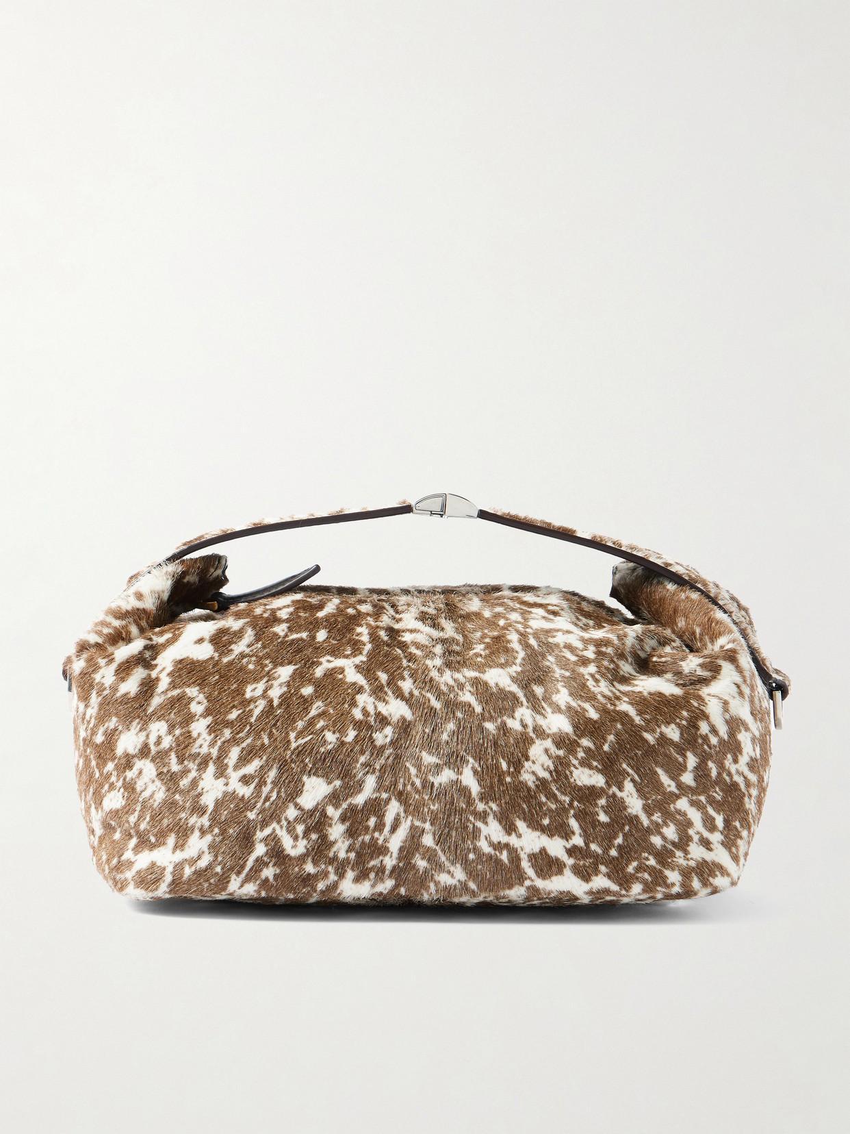 Calvin Klein Collection Andy Printed Calf Hair Clutch In Brown