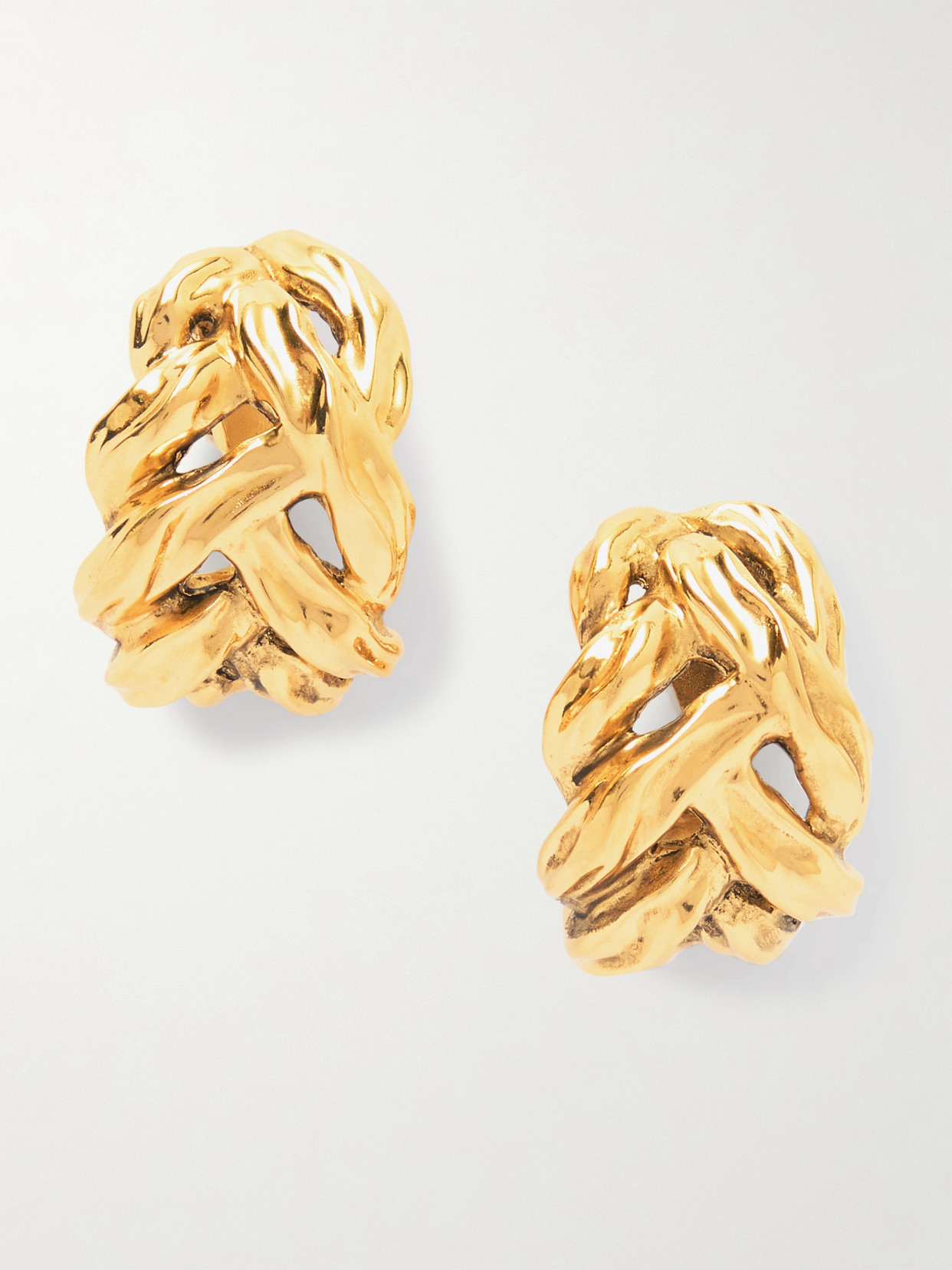 Saint Laurent Gold-tone Clip Earrings