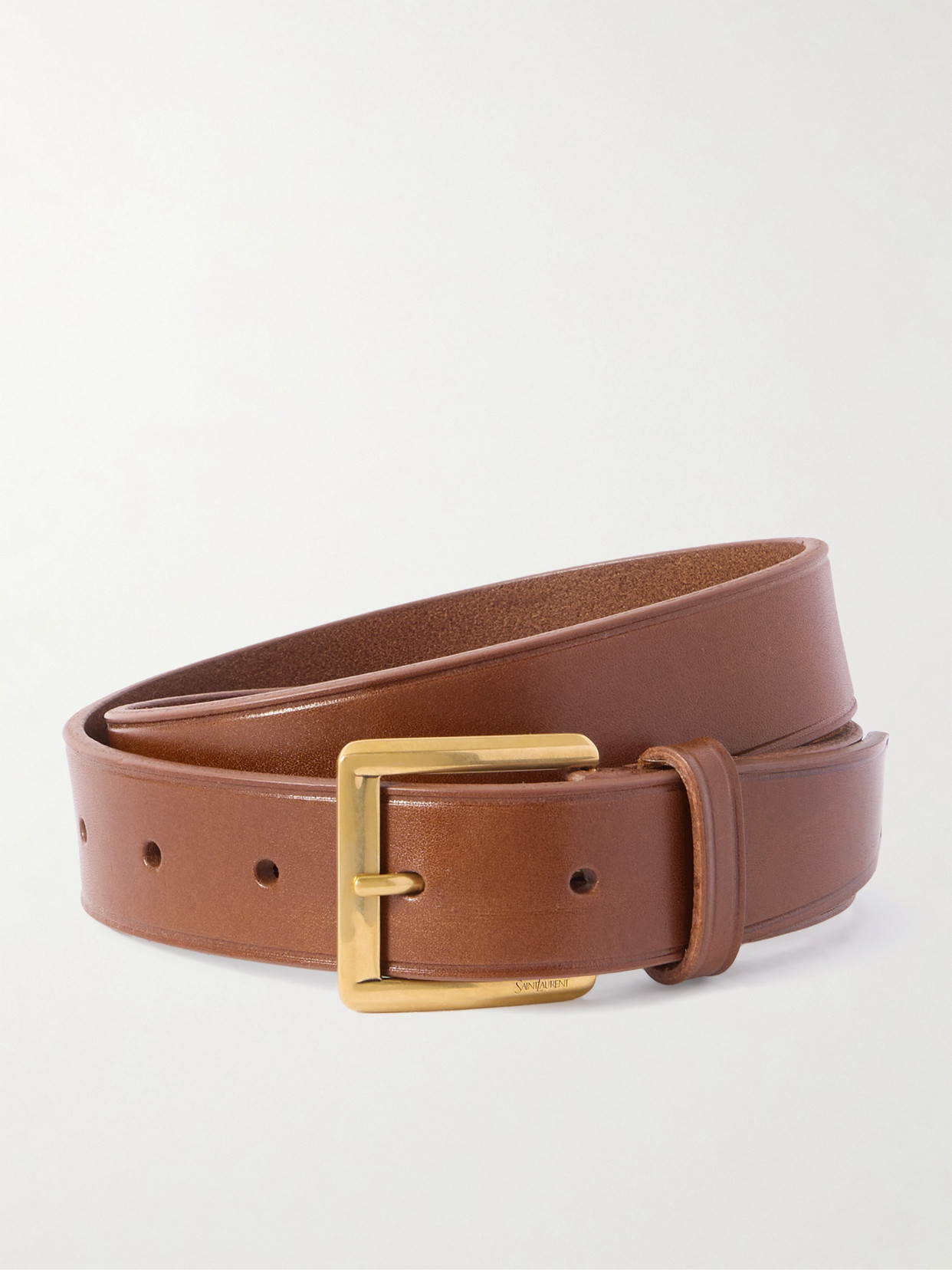 Saint Laurent Leather Belt In Brown