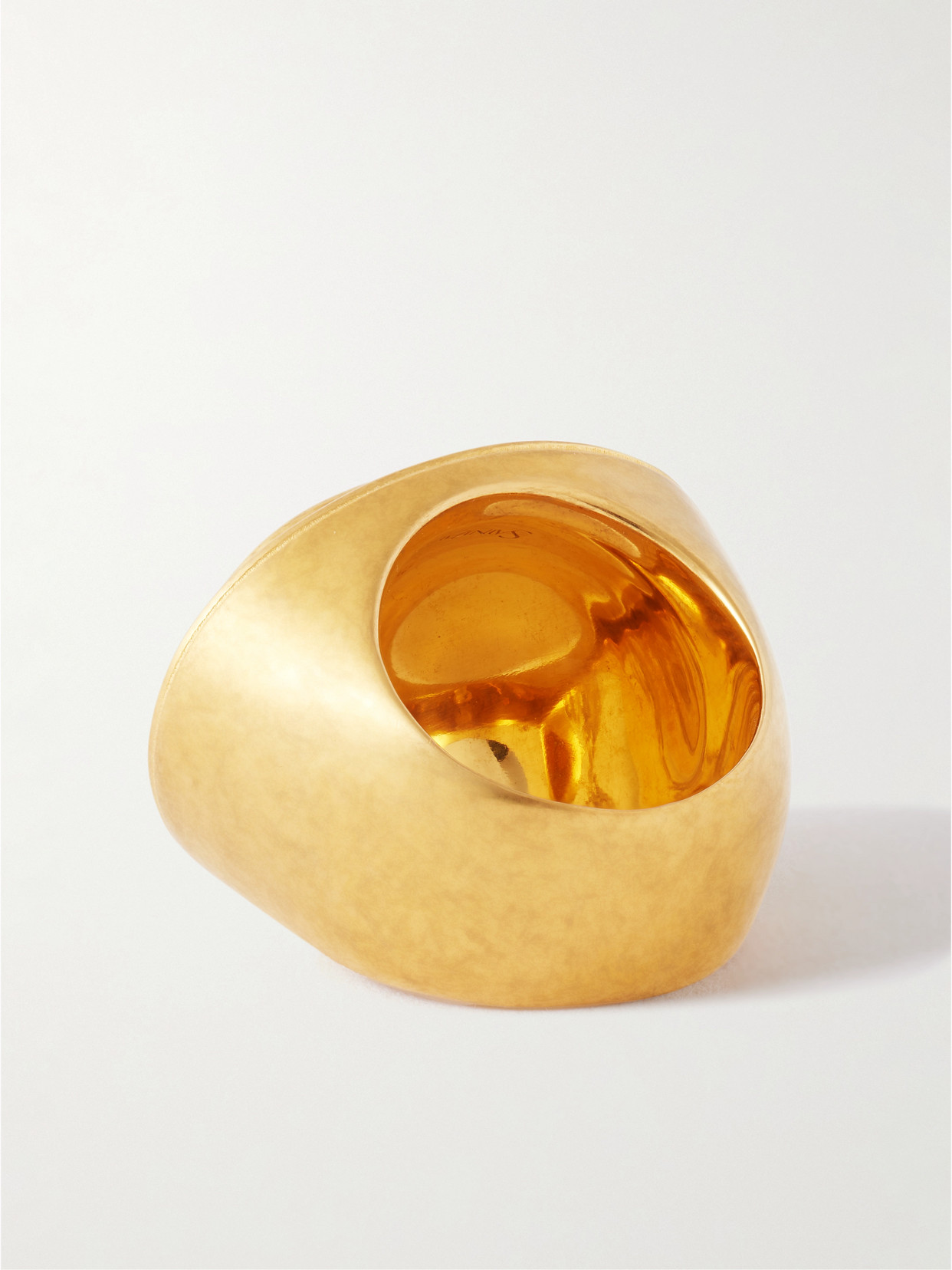 Saint Laurent Gold-tone Agate Ring In Red