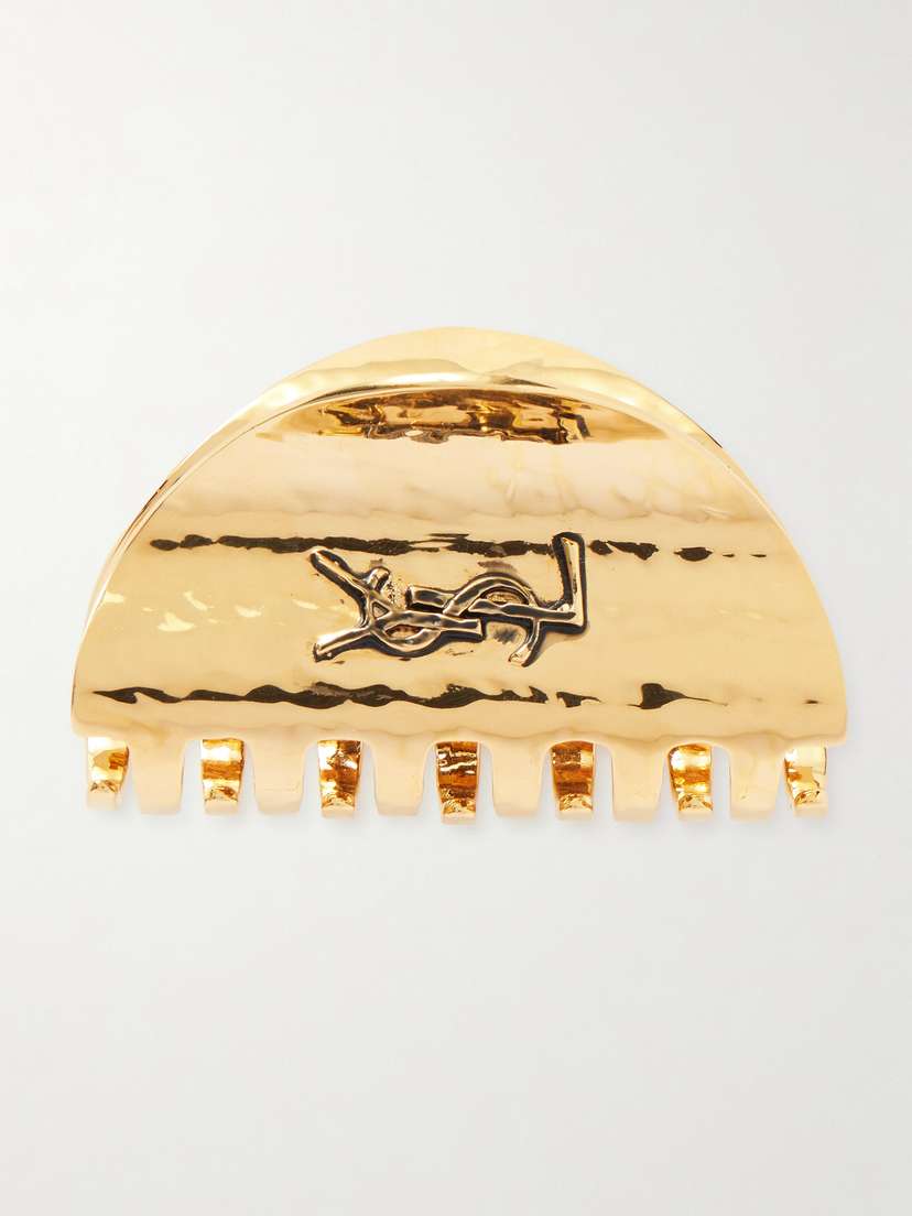 Saint Laurent Cassandre Gold-tone Hair Clip