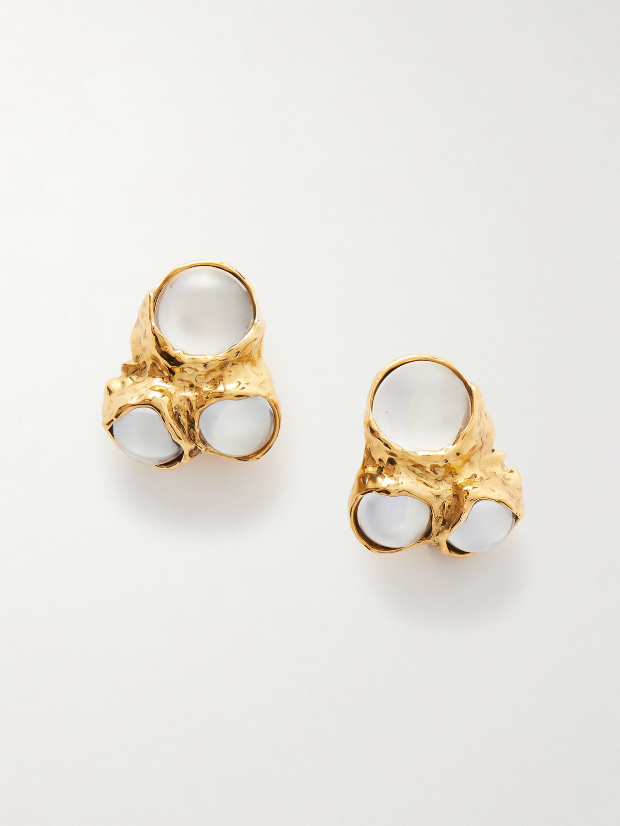 Saint Laurent Gold-tone And Resin Clip Earrings