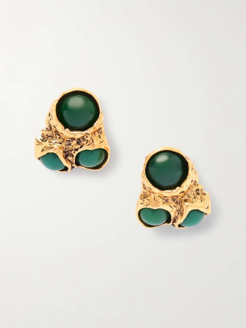 Saint Laurent Gold-tone And Resin Earrings