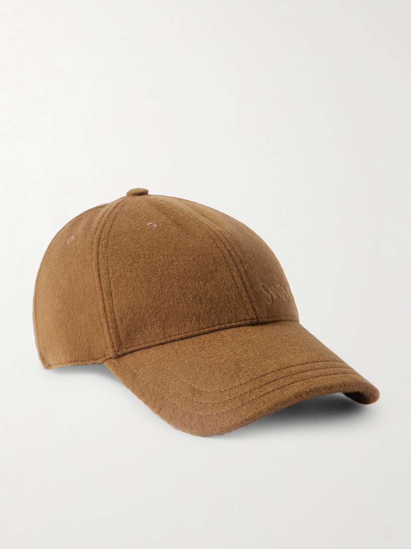 Saint Laurent Embroidered Brushed-cashmere Baseball Cap