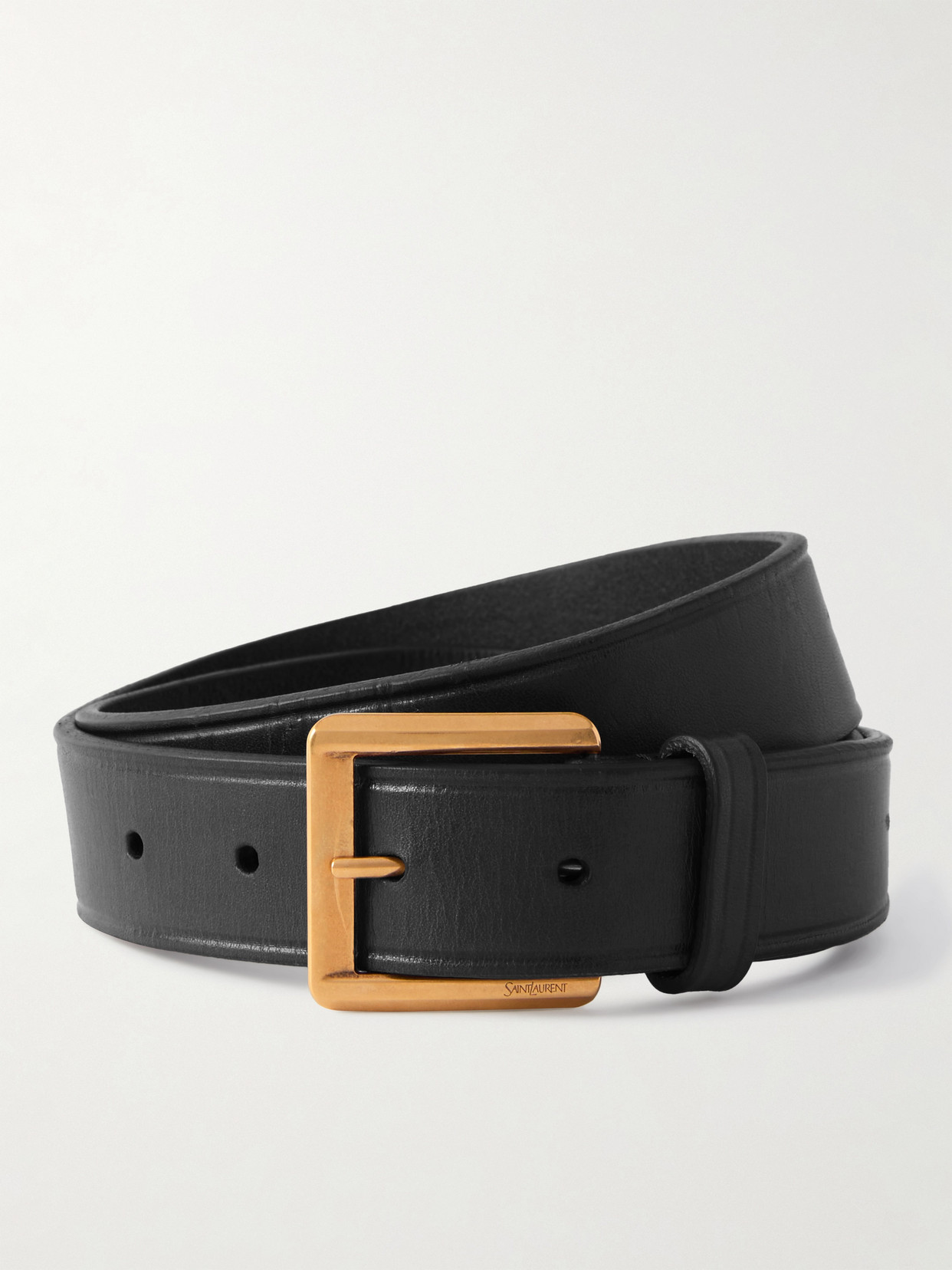Saint Laurent Leather Belt In Black