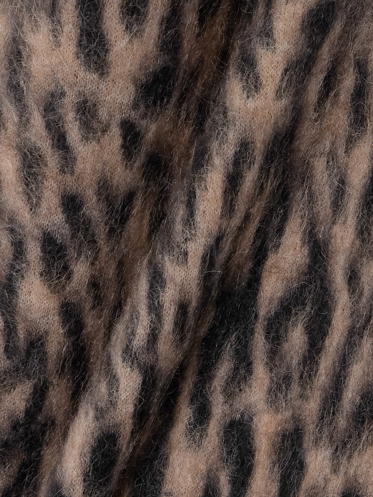 Saint Laurent Leopard-print Mohair-blend Scarf In Brown