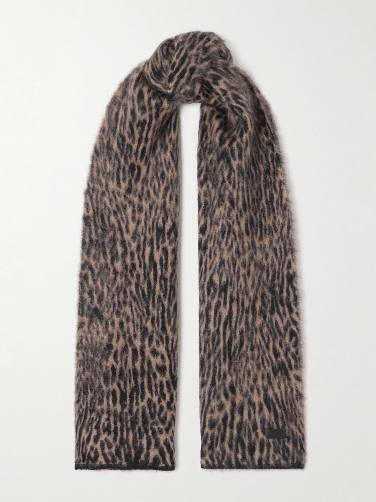 leopard print mohair blend scarf