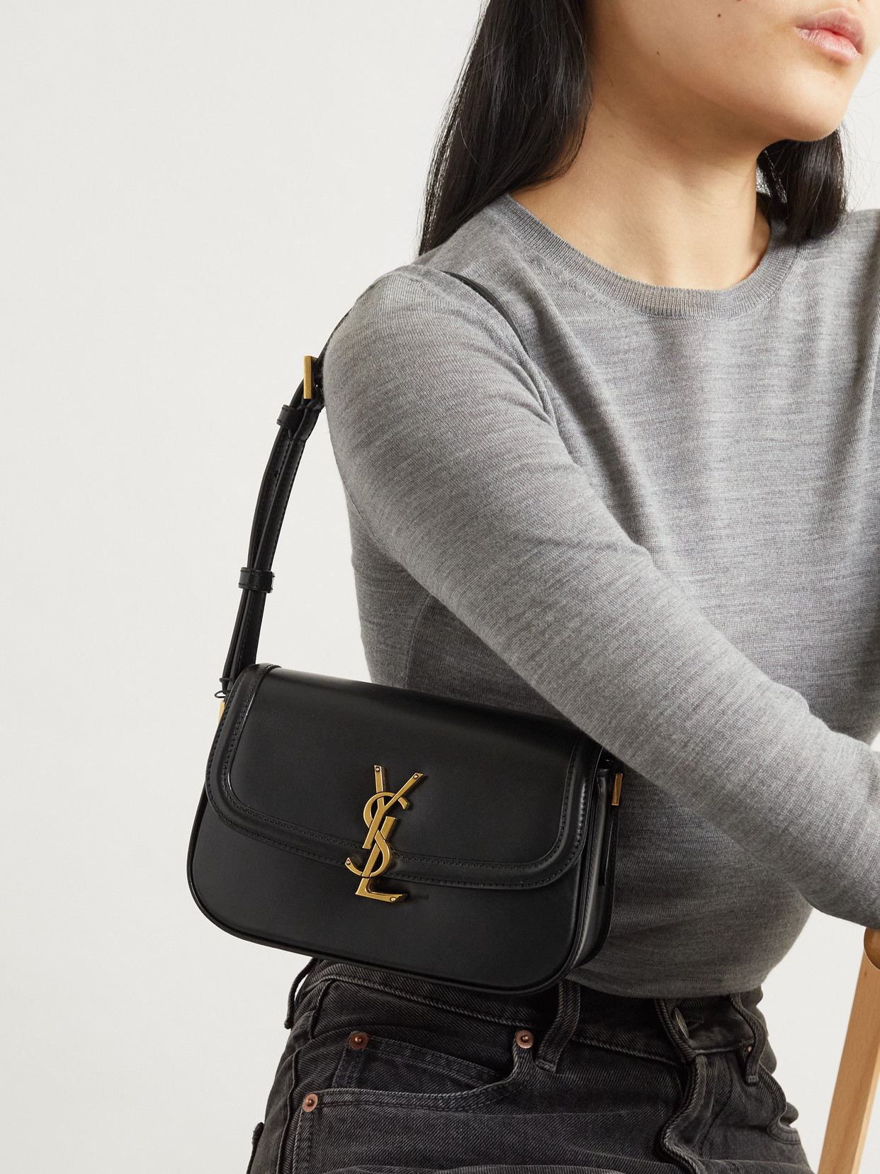 Saint Laurent Solferino Mini Leather Shoulder Bag