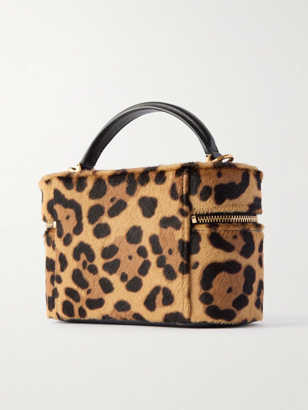 Saint Laurent Gaby Leather-trimmed Leopard-print Calf Hair Shoulder Bag In Multi