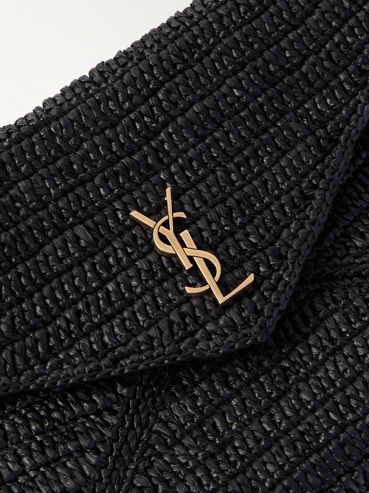 Saint Laurent Cassandre Raffia Clutch