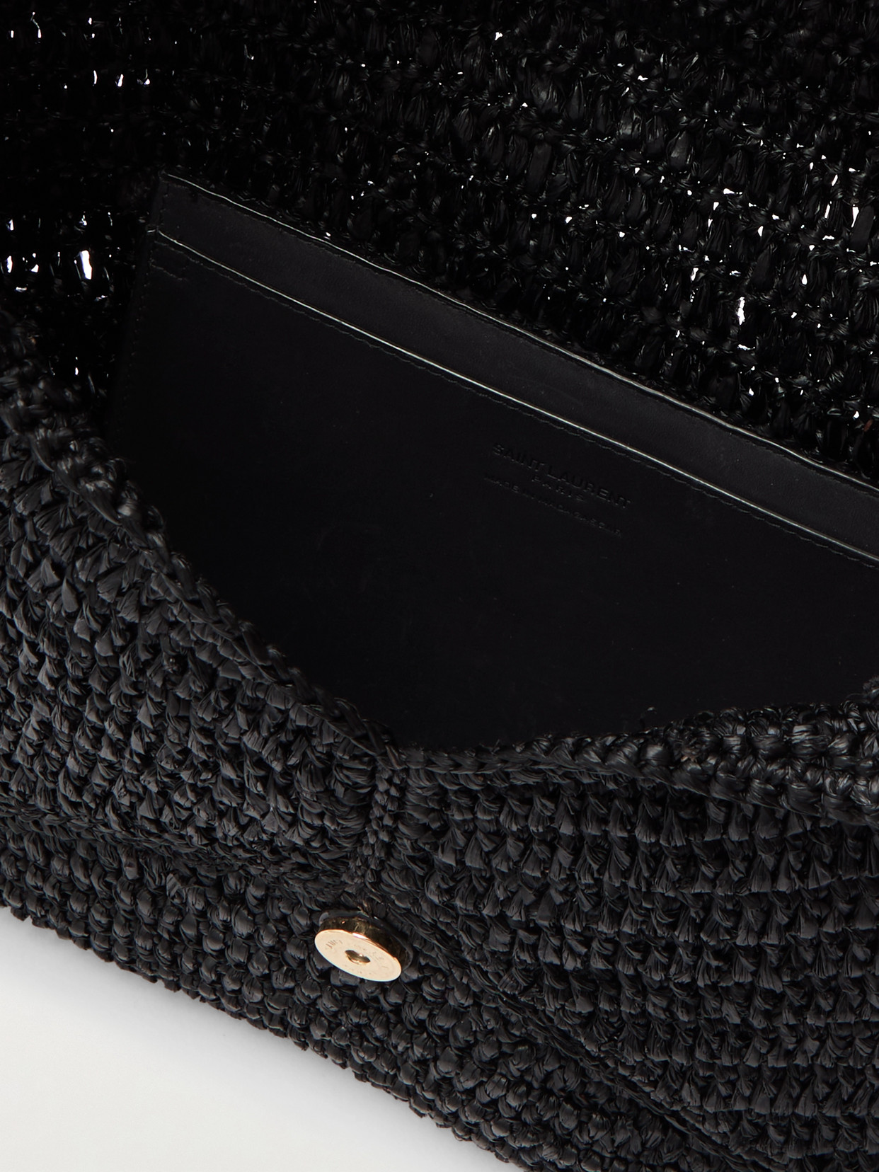 Saint Laurent Cassandre Raffia Clutch