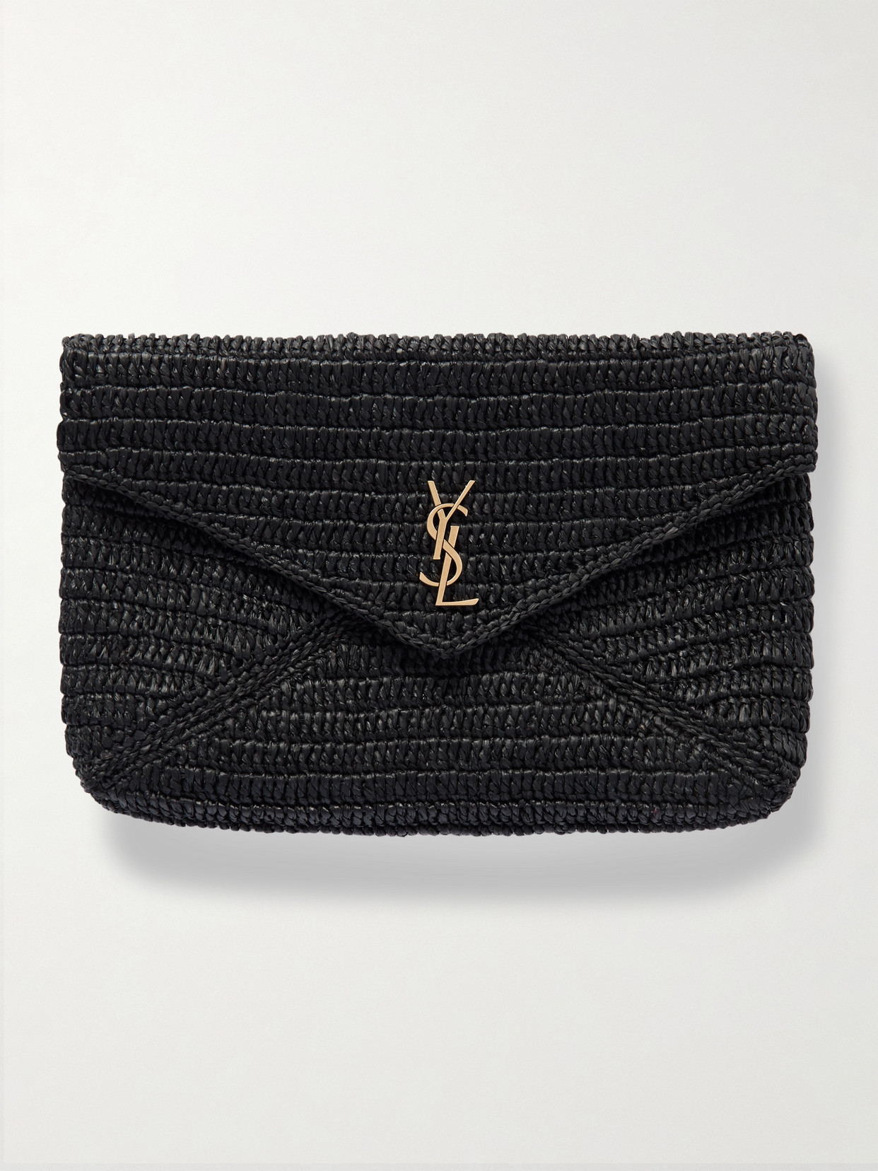 Saint Laurent Cassandre Raffia Clutch