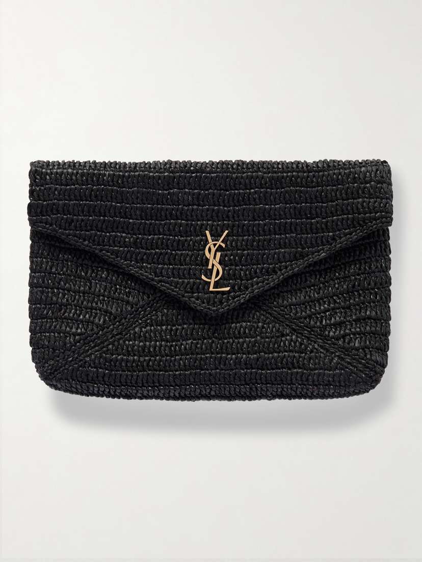 Saint Laurent Cassandre Raffia Clutch