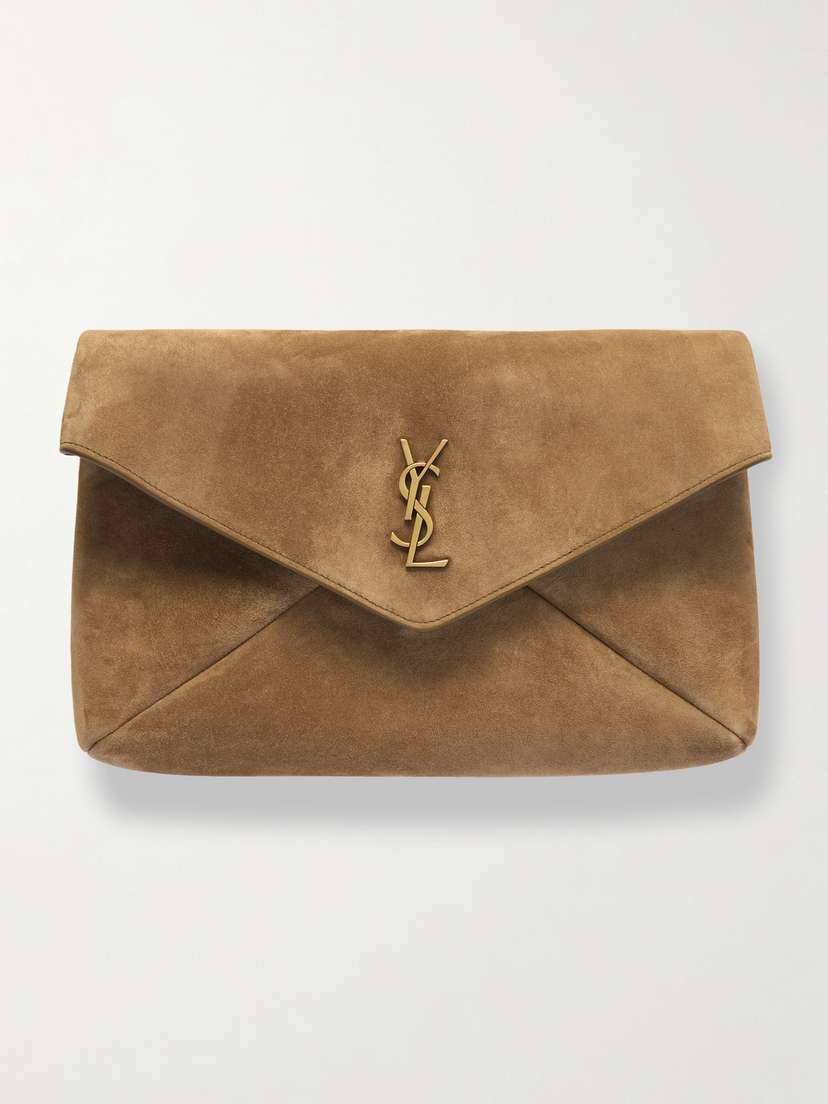 Saint Laurent Cassandre Suede Clutch