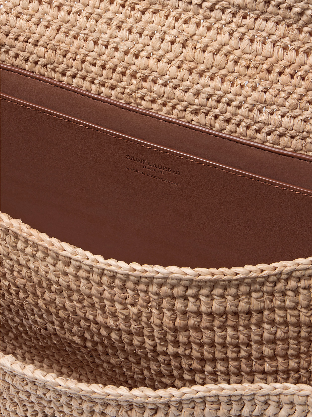 Niki Medium Leather-Trimmed Raffia Shoulder Bag