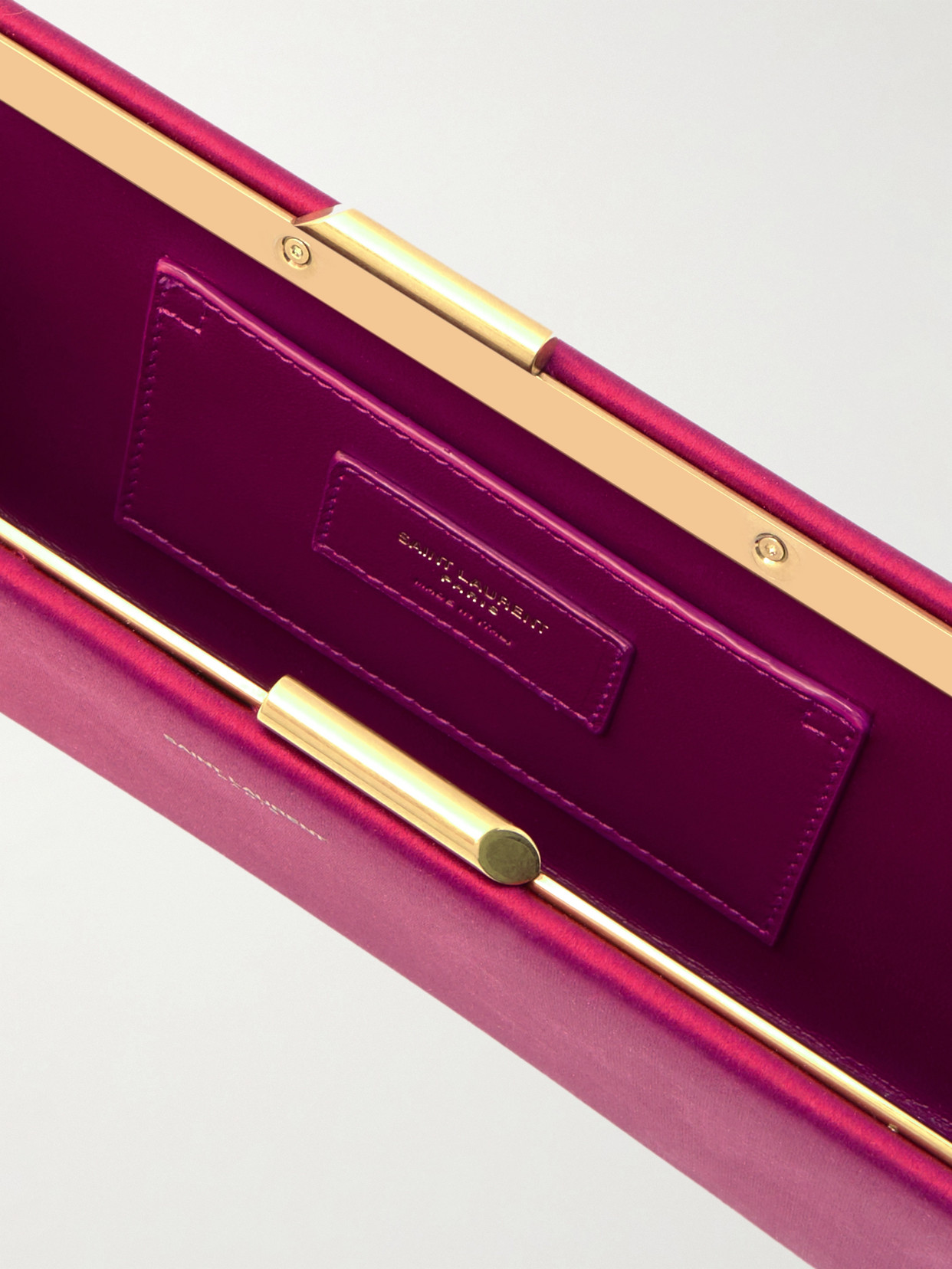Saint Laurent Midnight Small Satin Clutch