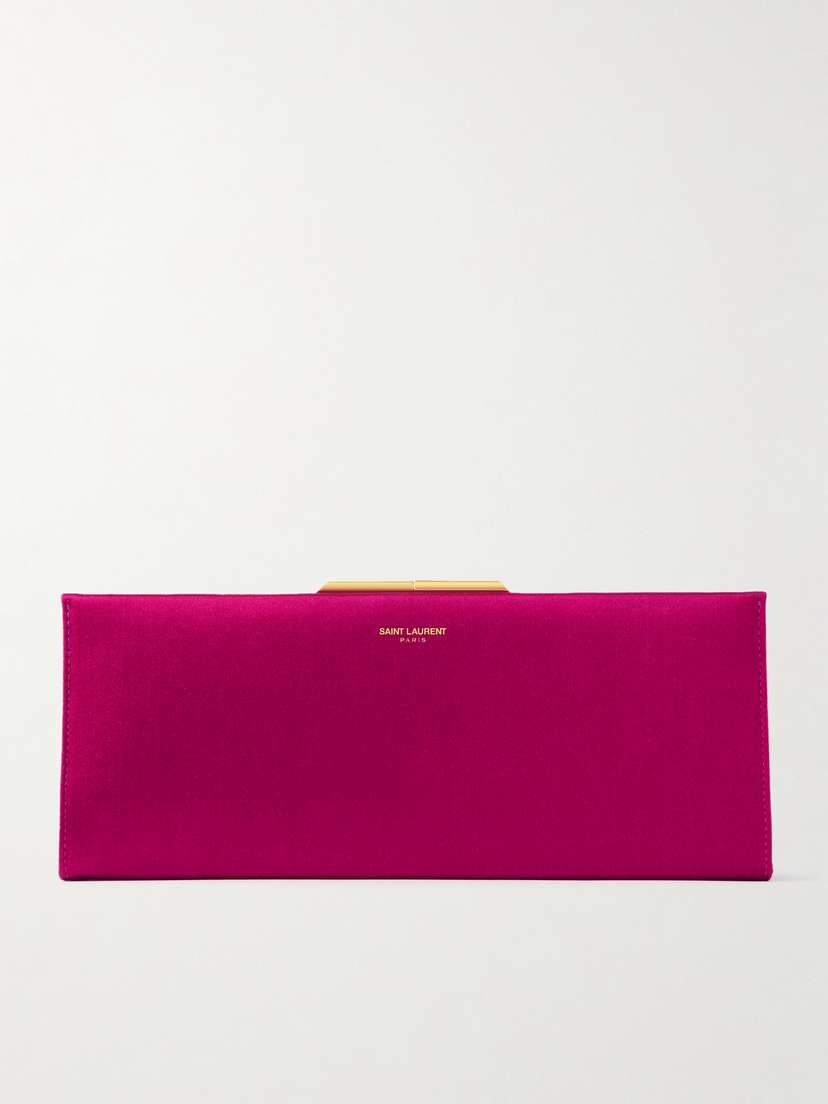 Saint Laurent Midnight Small Satin Clutch