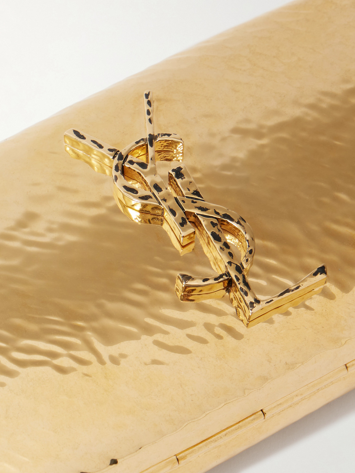 Saint Laurent Gold-tone Clutch In Gold