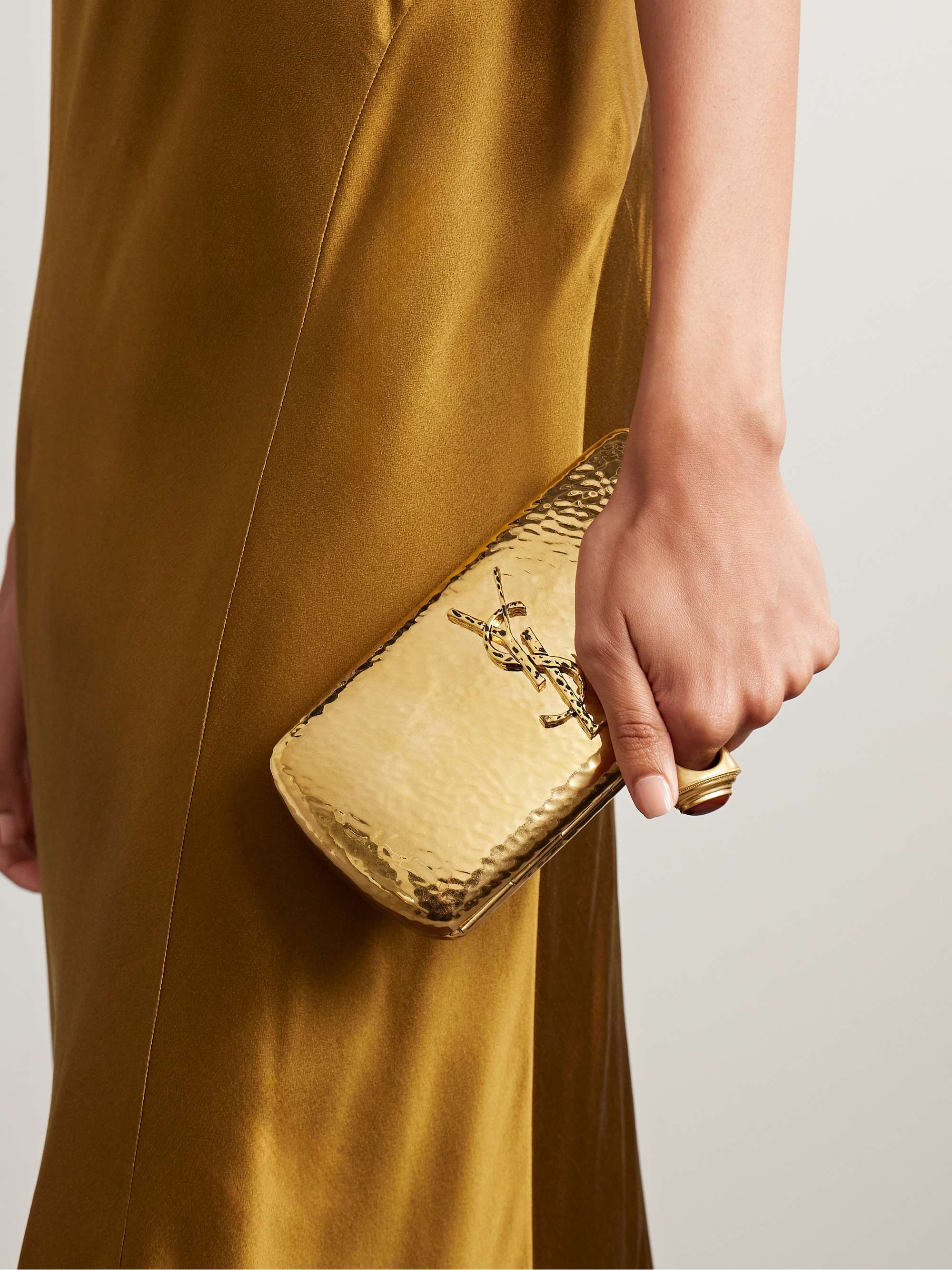 SAINT LAURENT Gold-tone clutch | NET-A-PORTER