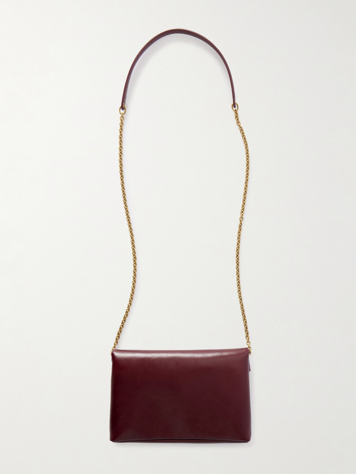 Saint Laurent Leather Shoulder Bag In Burgundy