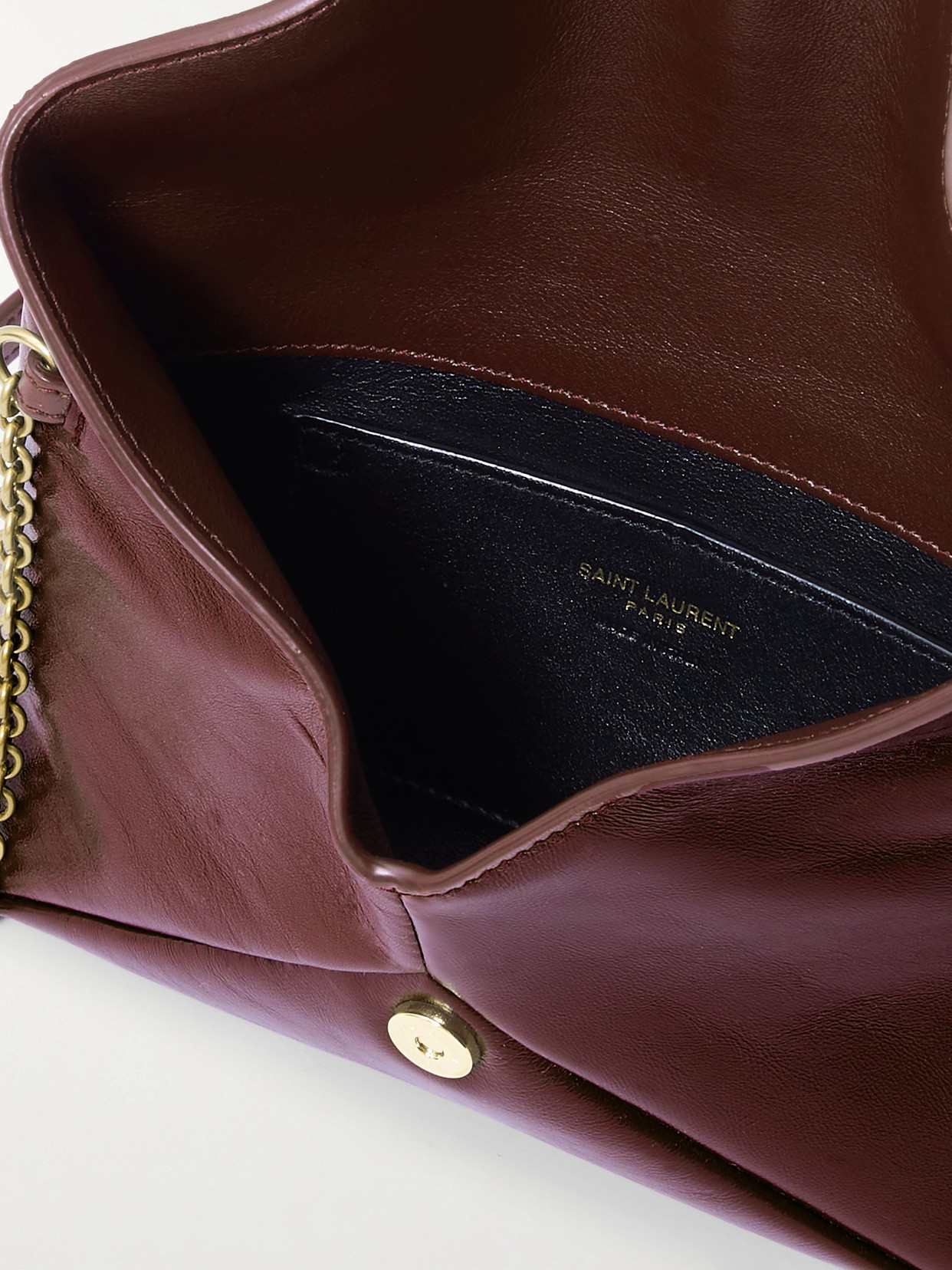 Saint Laurent Leather Shoulder Bag In Burgundy