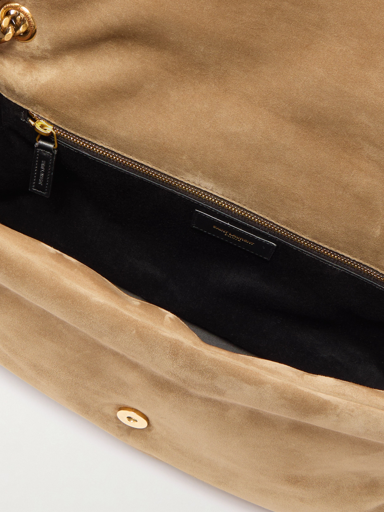 Saint Laurent Calypso Large Padded Suede Shoulder Bag