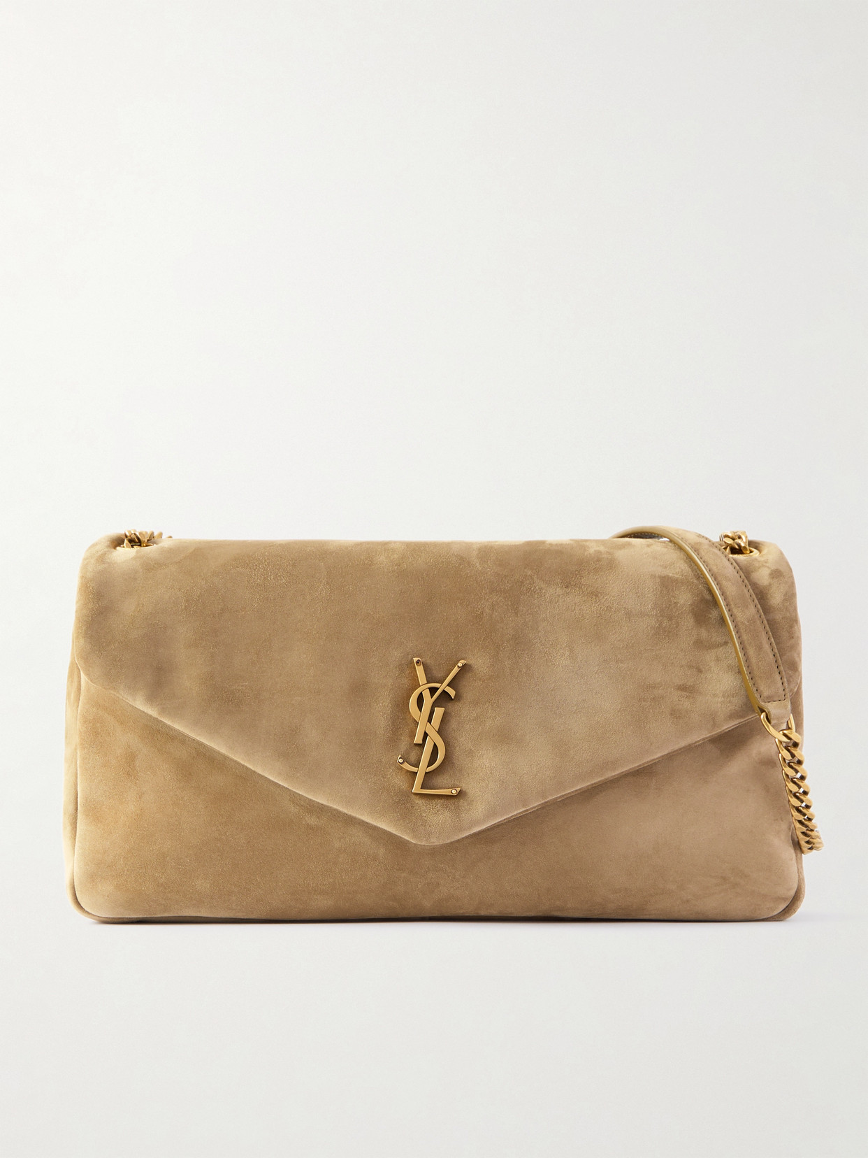 Saint Laurent Calypso Large Padded Suede Shoulder Bag