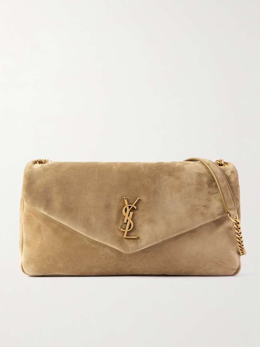 Saint Laurent Calypso Large Padded Suede Shoulder Bag