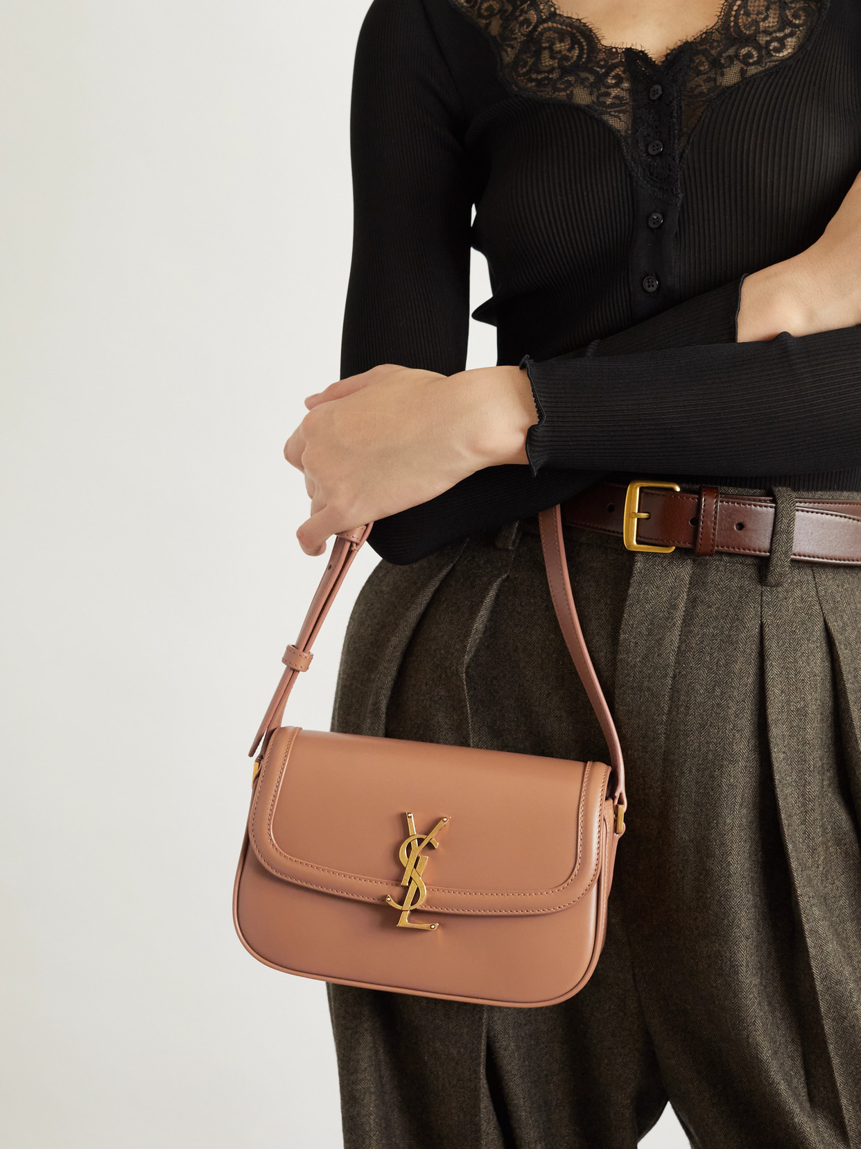 Saint Laurent Solferino Mini Leather Shoulder Bag