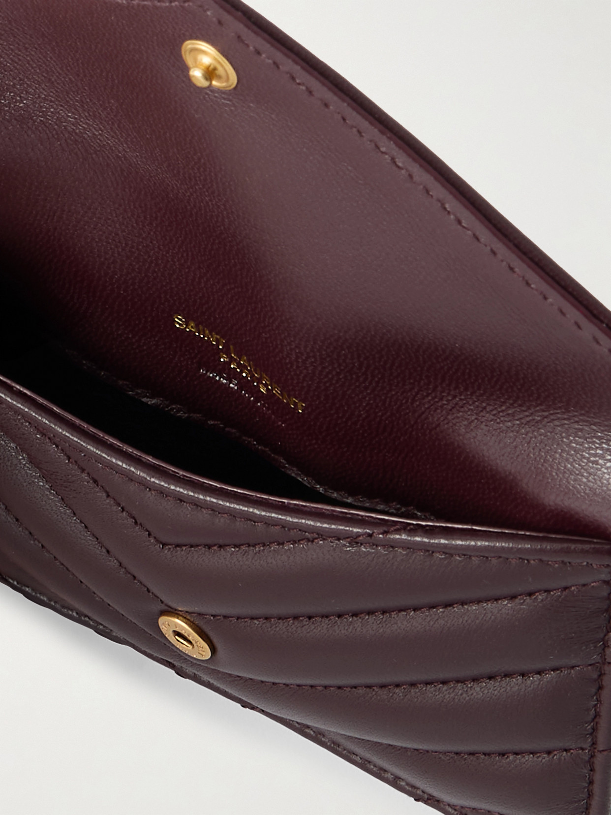 Saint Laurent Cassandre Matelassé Leather Wallet In Red