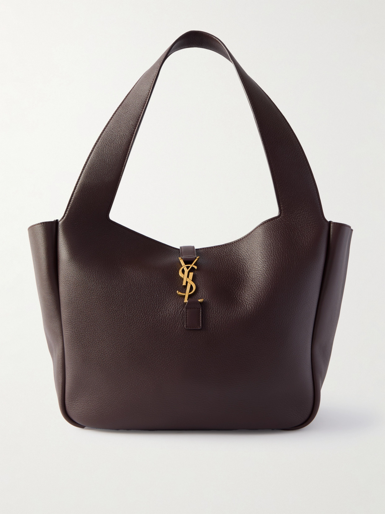 Saint Laurent Le 5 À 7 Bea Leather Tote In Burgundy