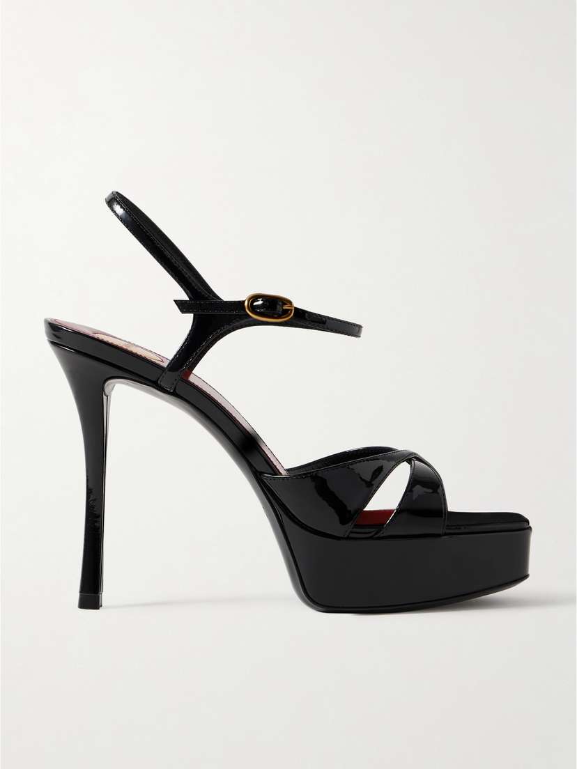 Saint Laurent Debbie Patent-leather Platform Sandals