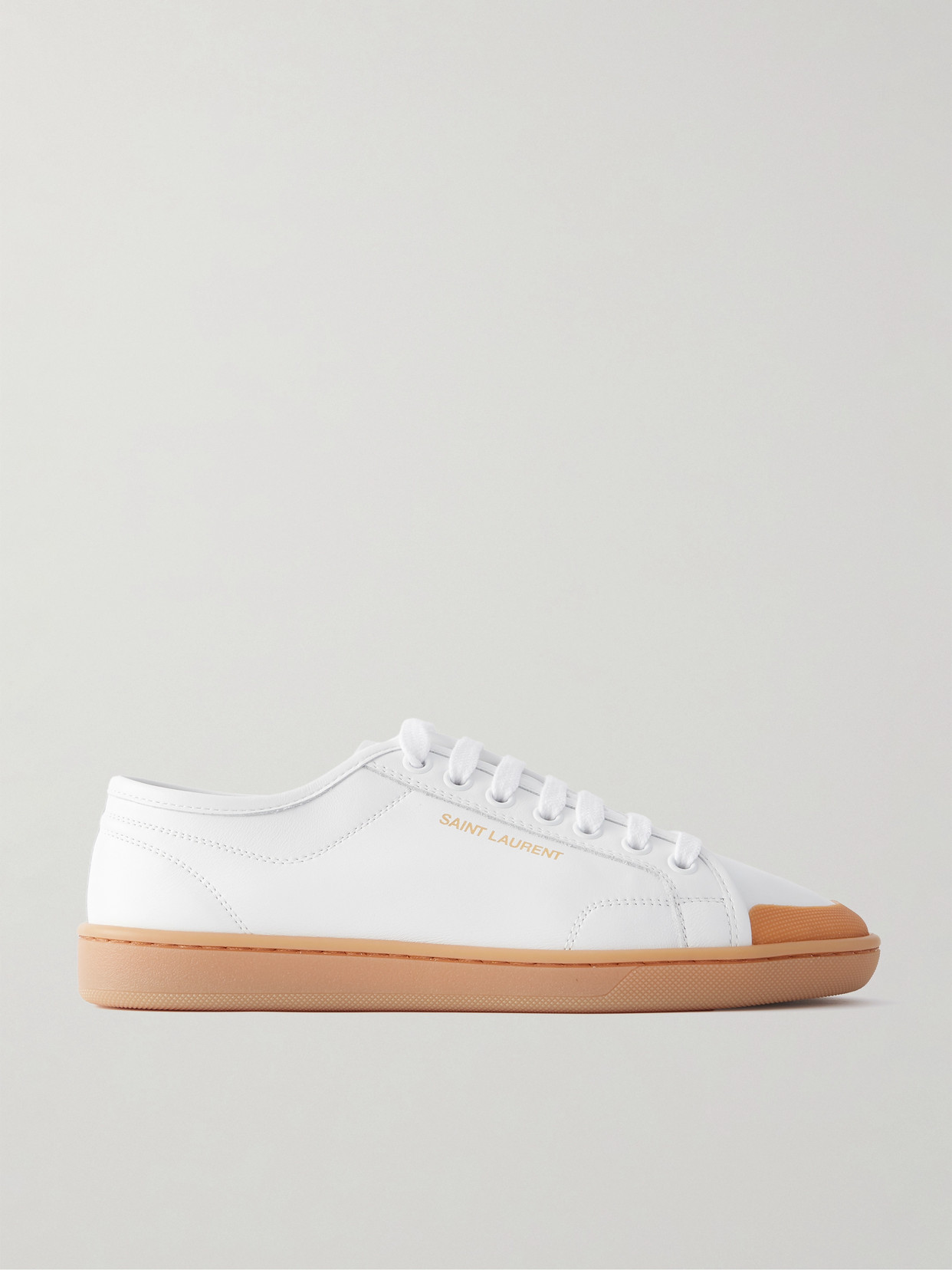 Saint Laurent Gym Leather Sneakers In White