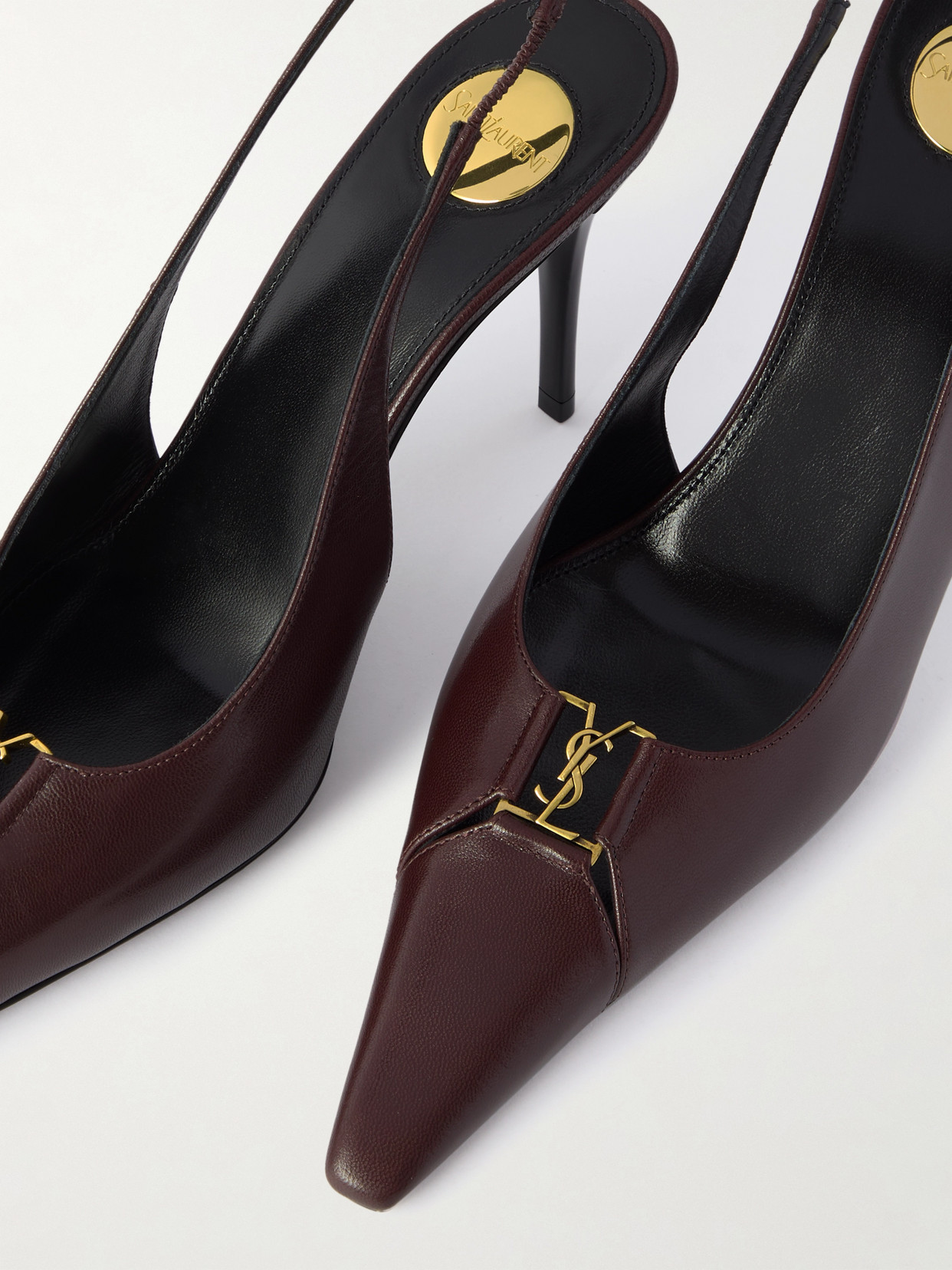 Saint Laurent Babylone Breteuil Leather Slingback Pumps
