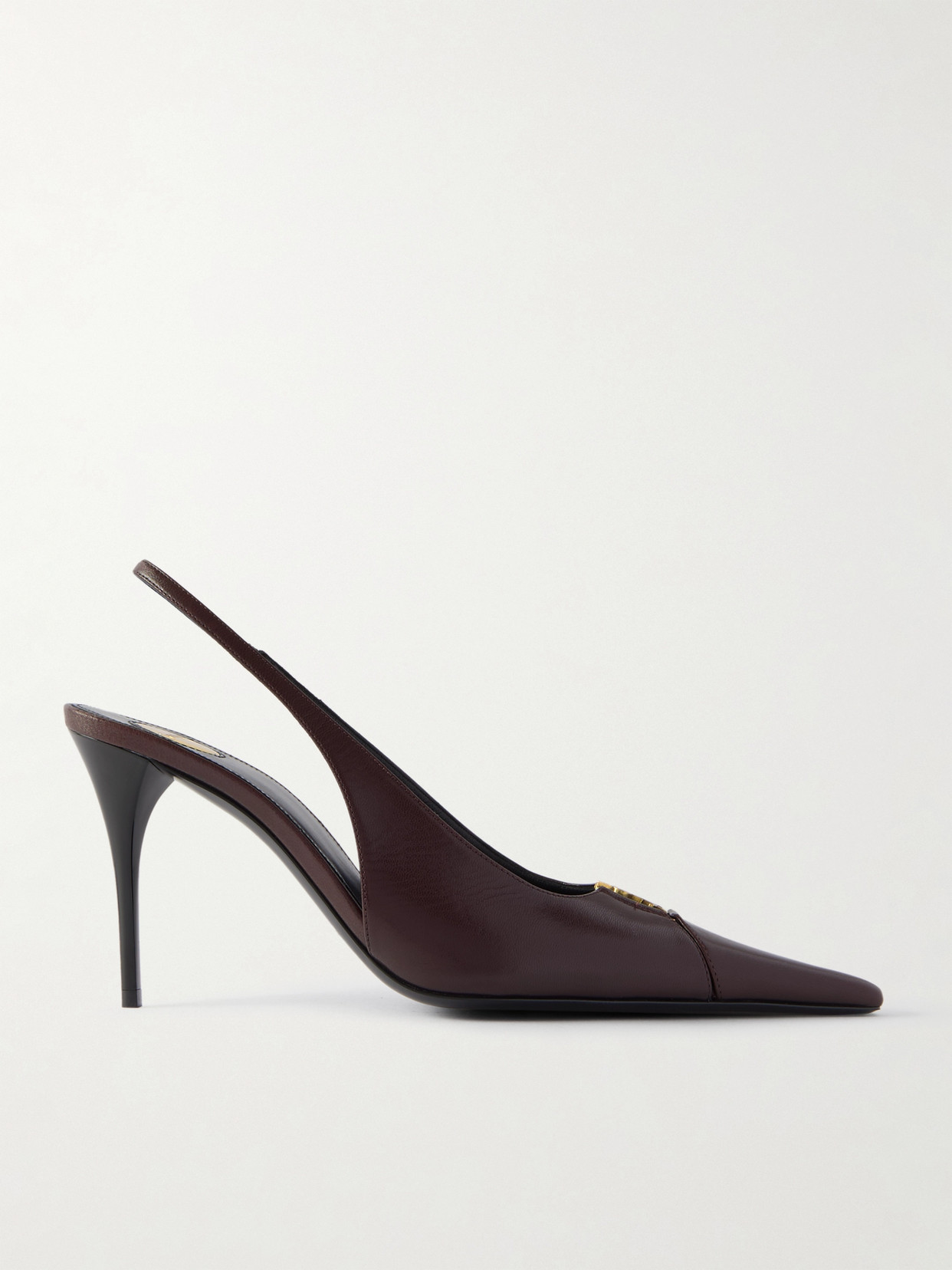 Saint Laurent Babylone Breteuil Leather Slingback Pumps