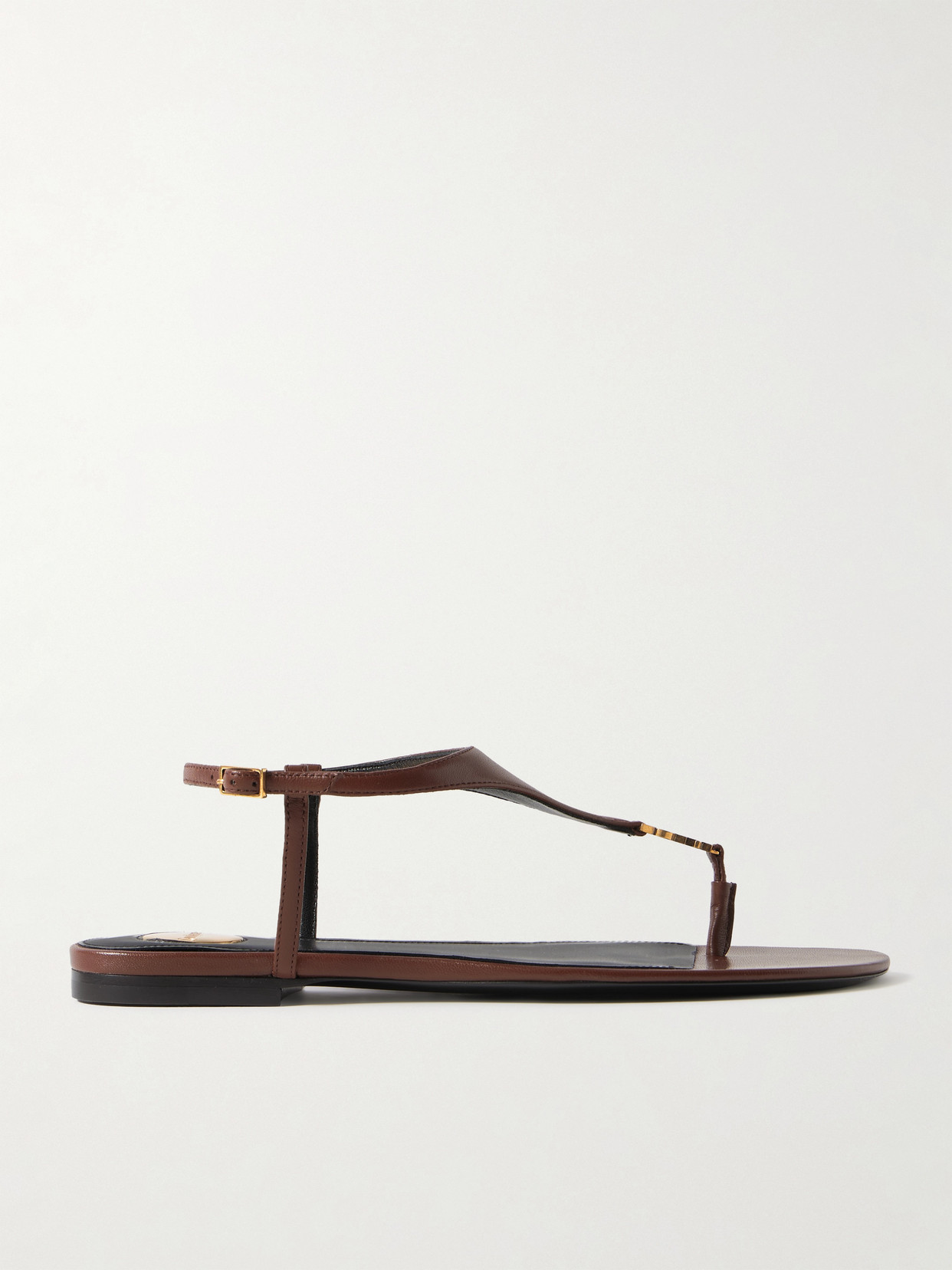 Saint Laurent Cassandra Logo-embellished Leather Slingback Sandals