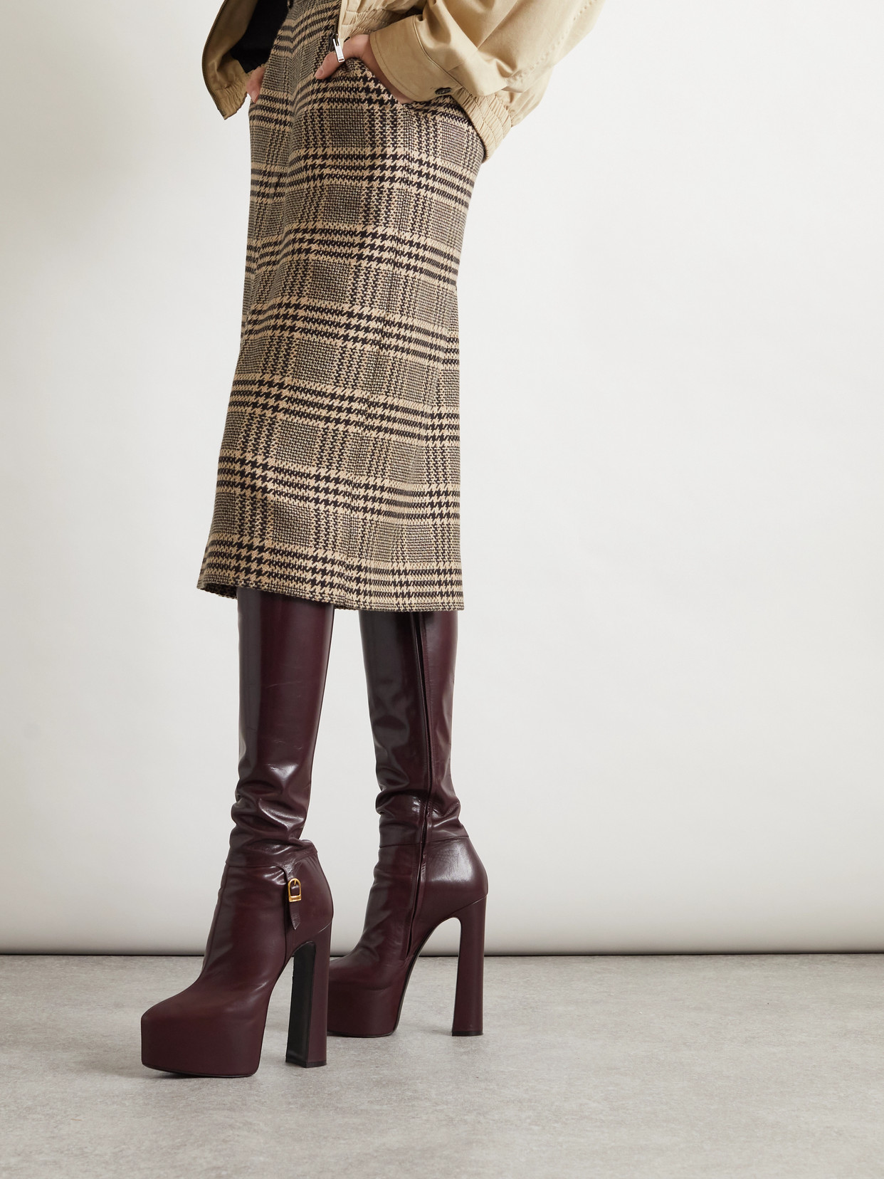 Saint Laurent Nico Leather Over-the-knee Boots