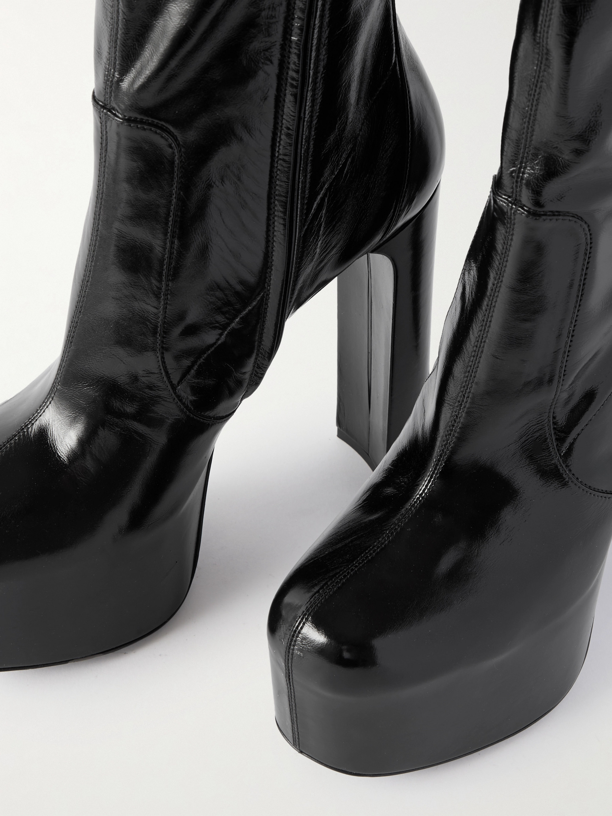 Saint Laurent - Billy paneled leather boots | Plush