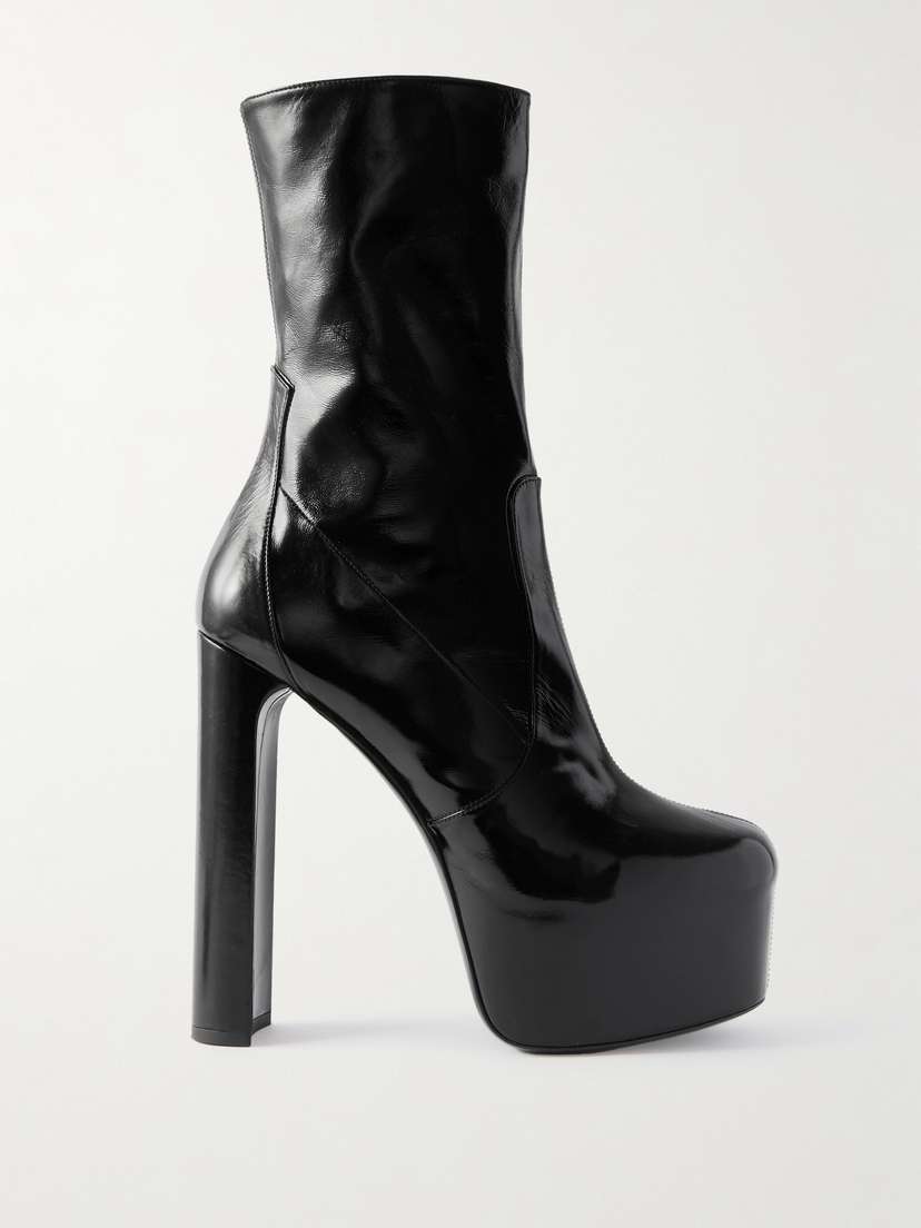 Saint Laurent Billy Paneled Leather Boots