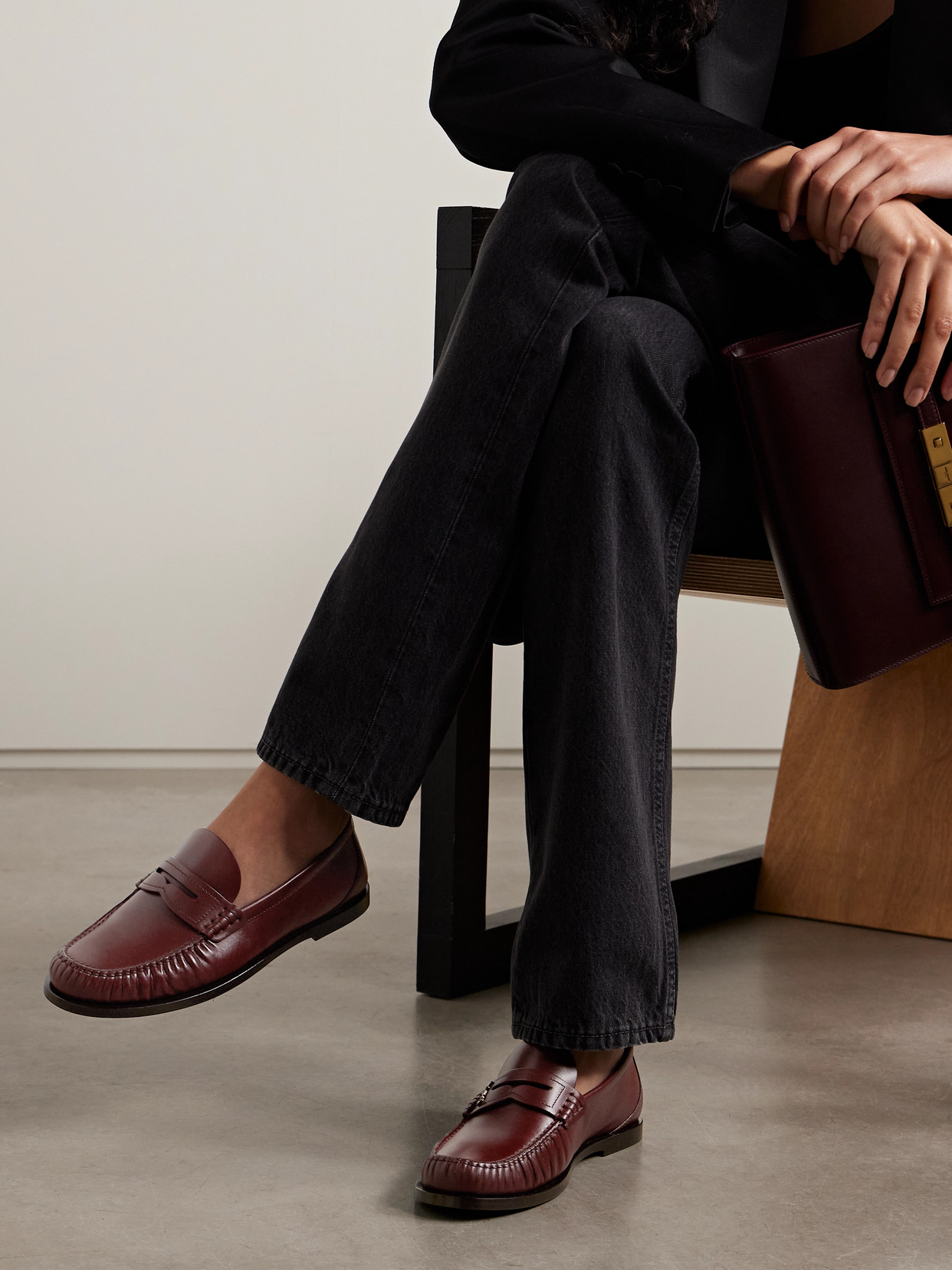 Saint Laurent Laurent Leather Loafers