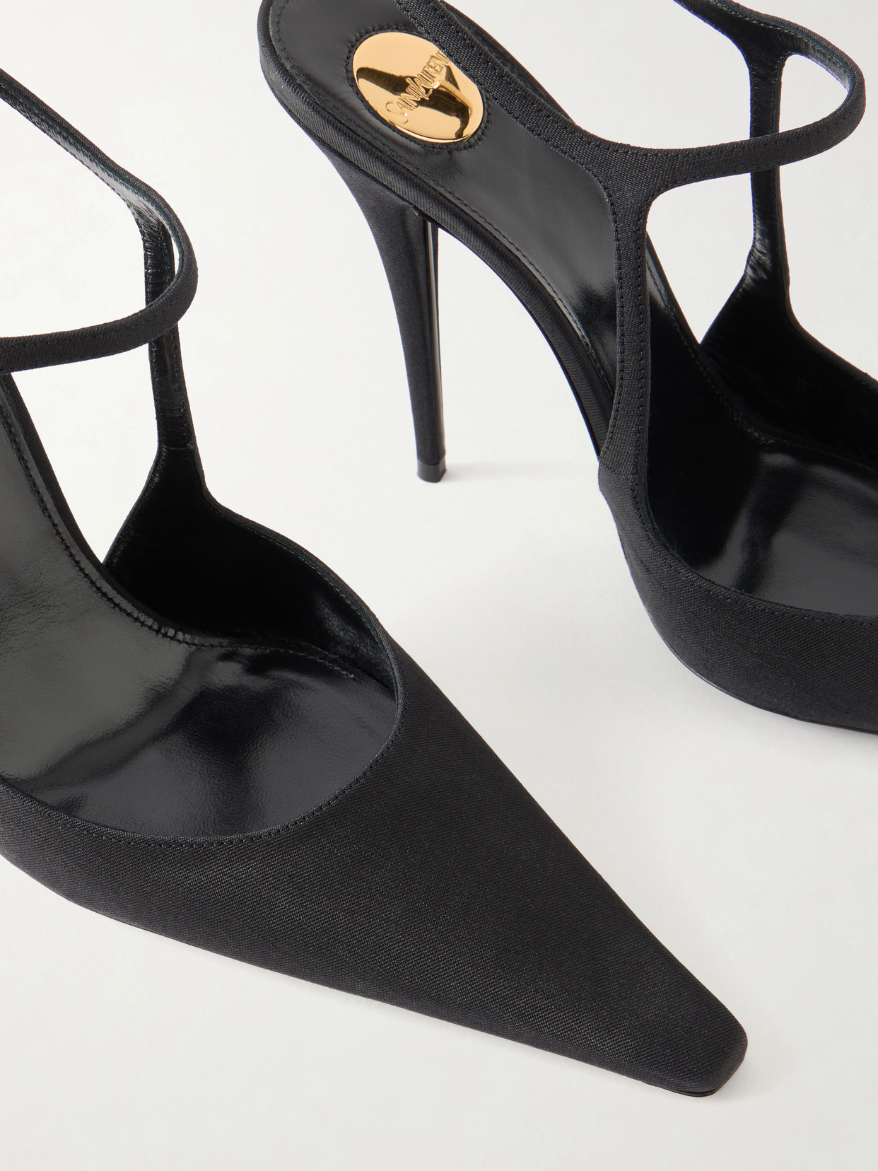 Manon Crystal-Embellished Shantung Point-Toe Pumps