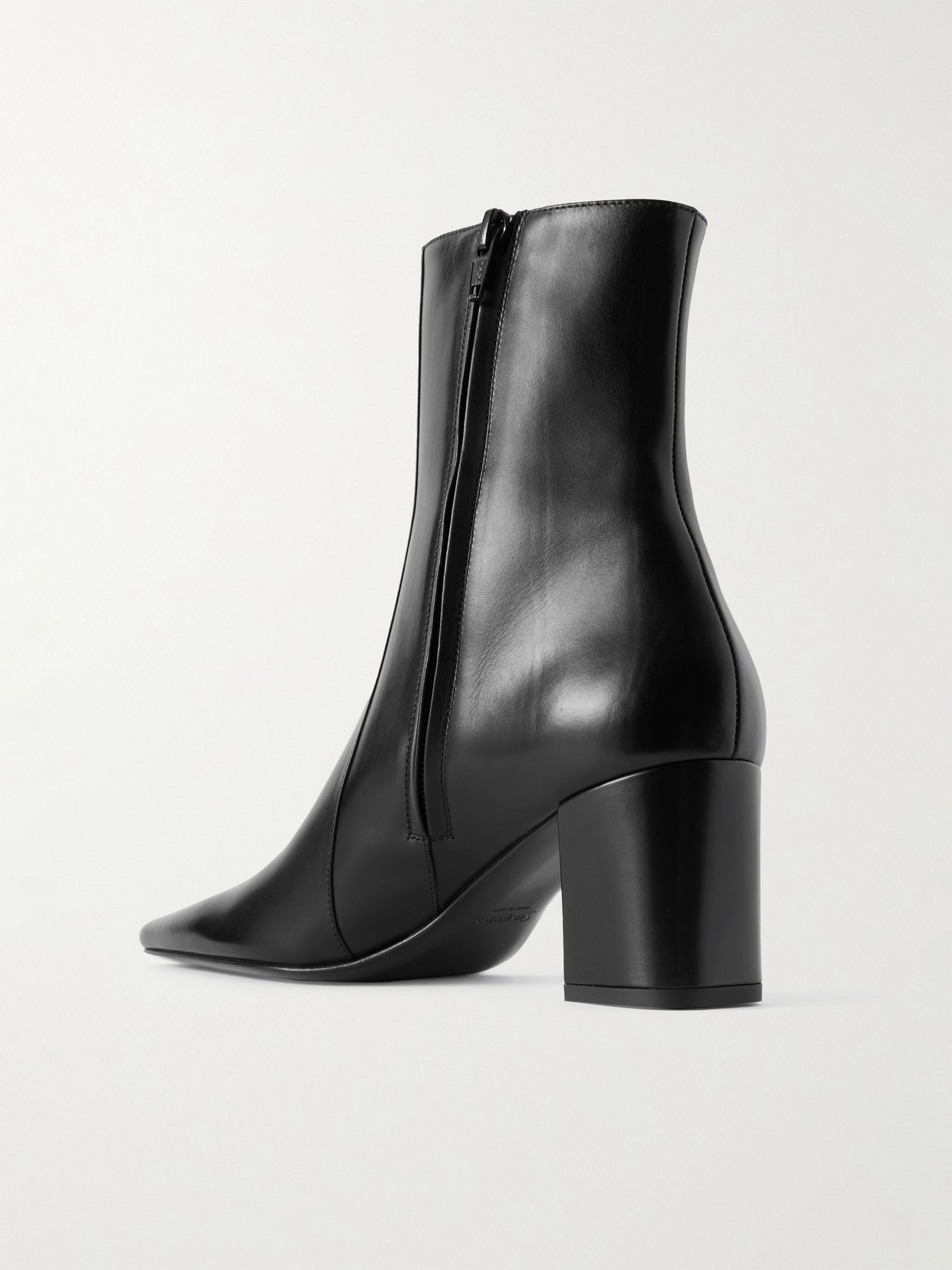 Saint Laurent Rainer Leather Ankle Boots In Black